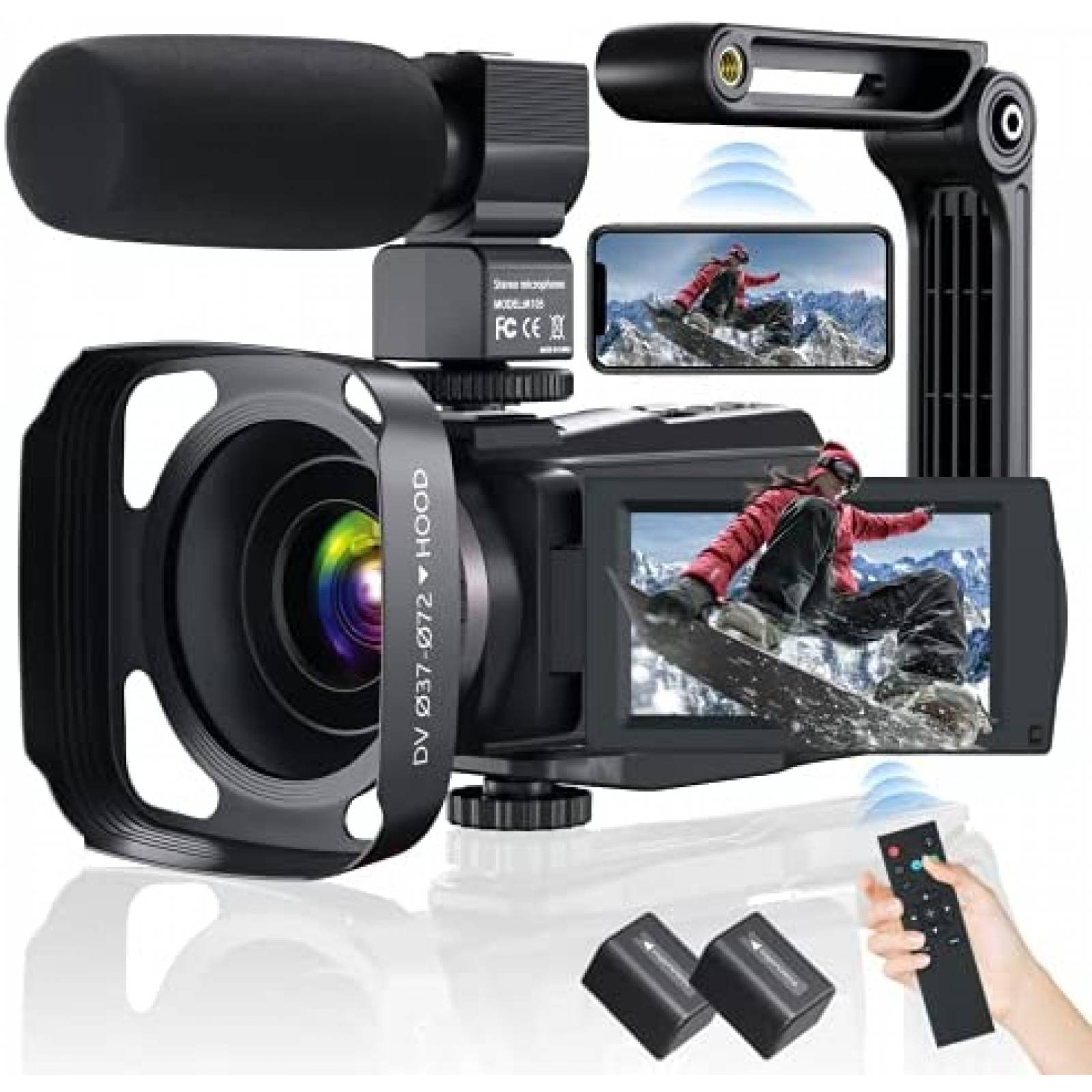 Camara grabadora AiTechny 4K 48MP WiFi Lente Zoom -Negro