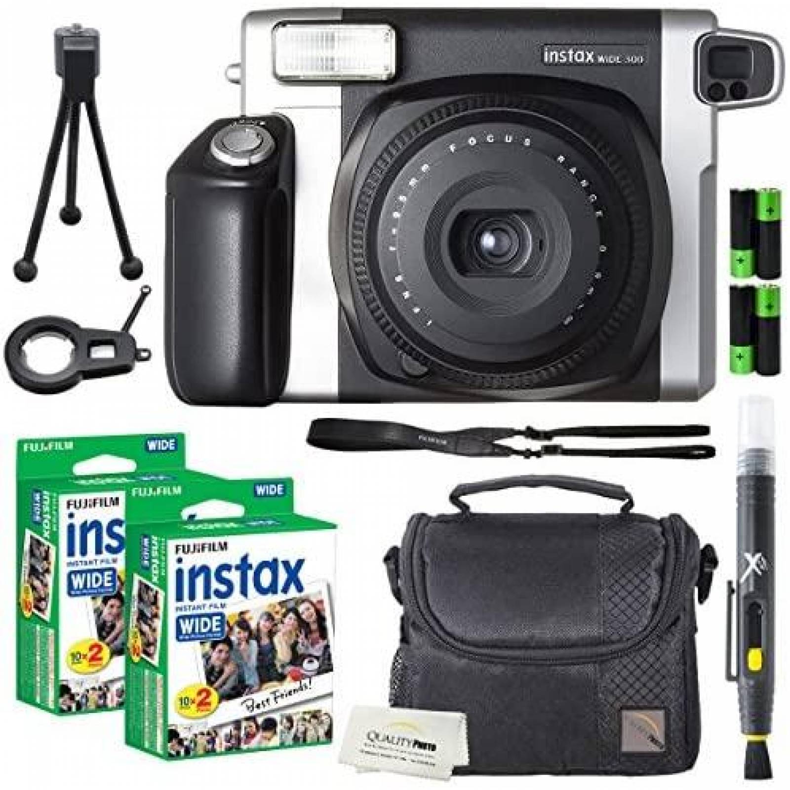 Camara Instax Fujifilm Wide 300 40 hojas + accesorios -Negro