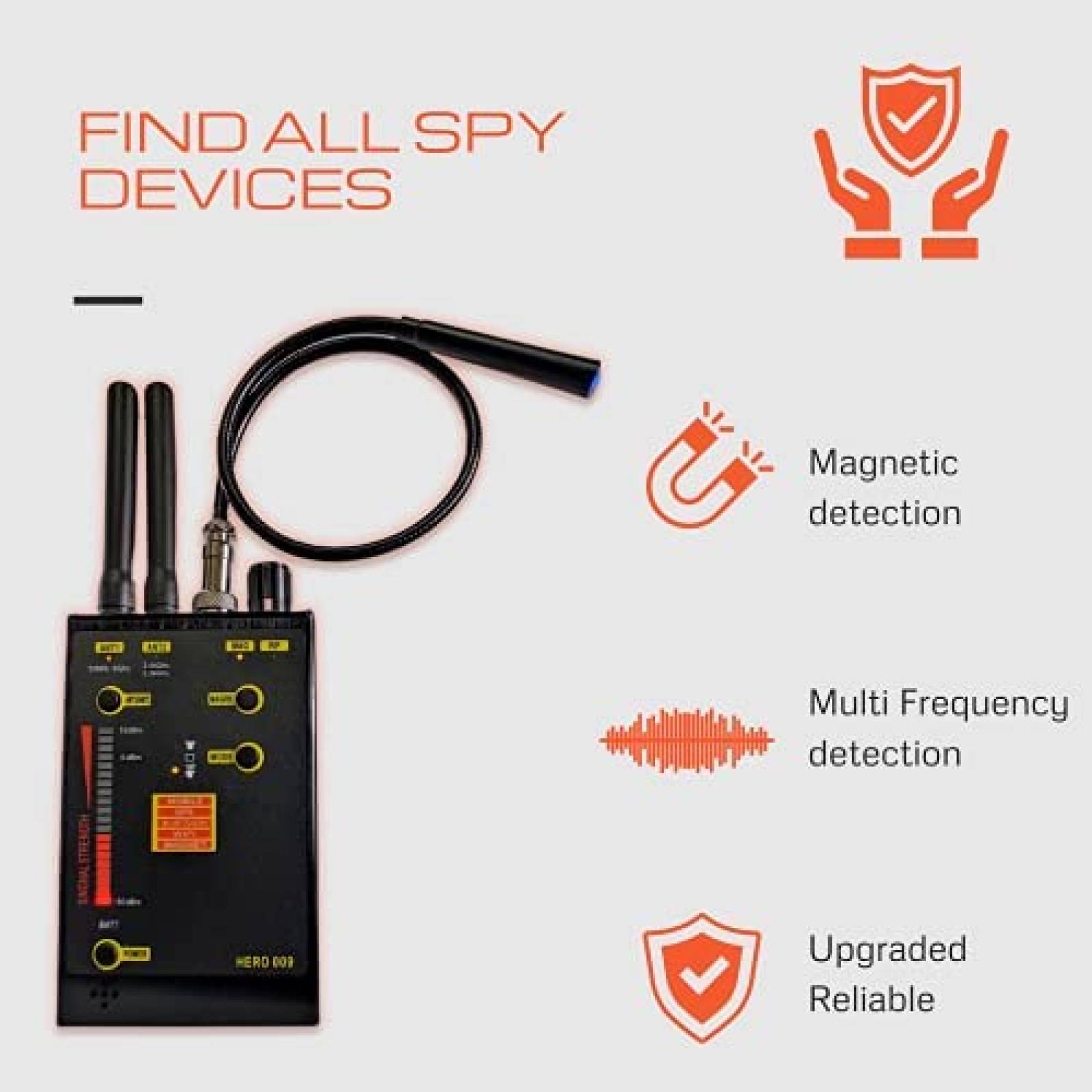 Detector de Camara Oculta MIYORI Indi c/Indicador de Luz LED