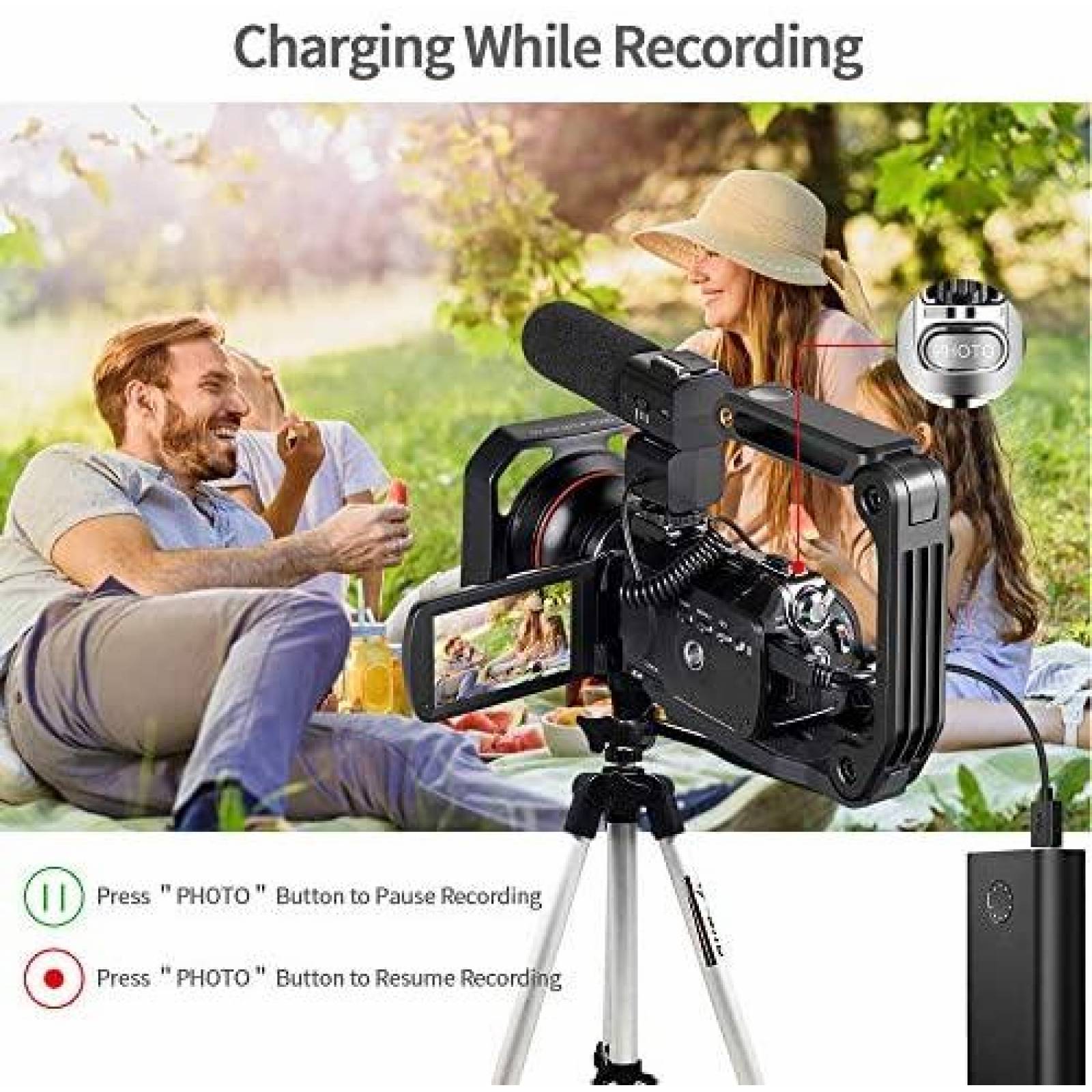 Videocamara ORDRO AC3 1080P 60FPS 3.1" IPS LCD 4K -Negro