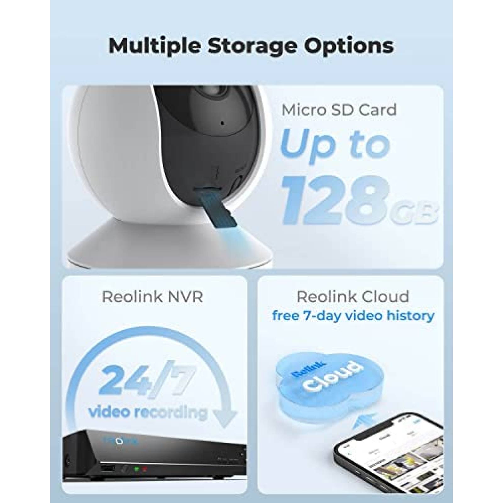 Camara de Vigilancia Reolink E1 Pro Inalambrica -Negro