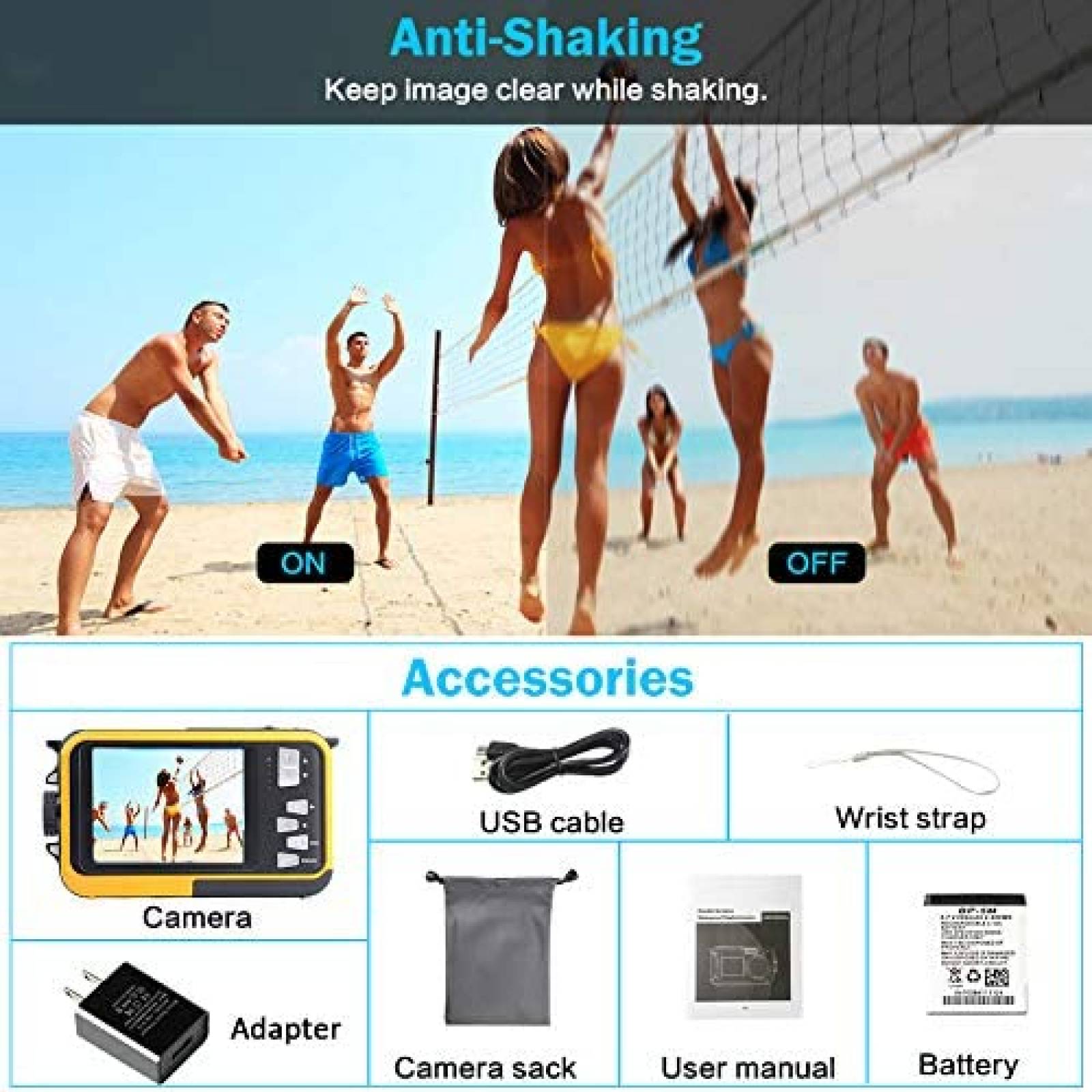 Camara Submarina S & P Safe and Perfect 2.7K 48MP -Amarillo