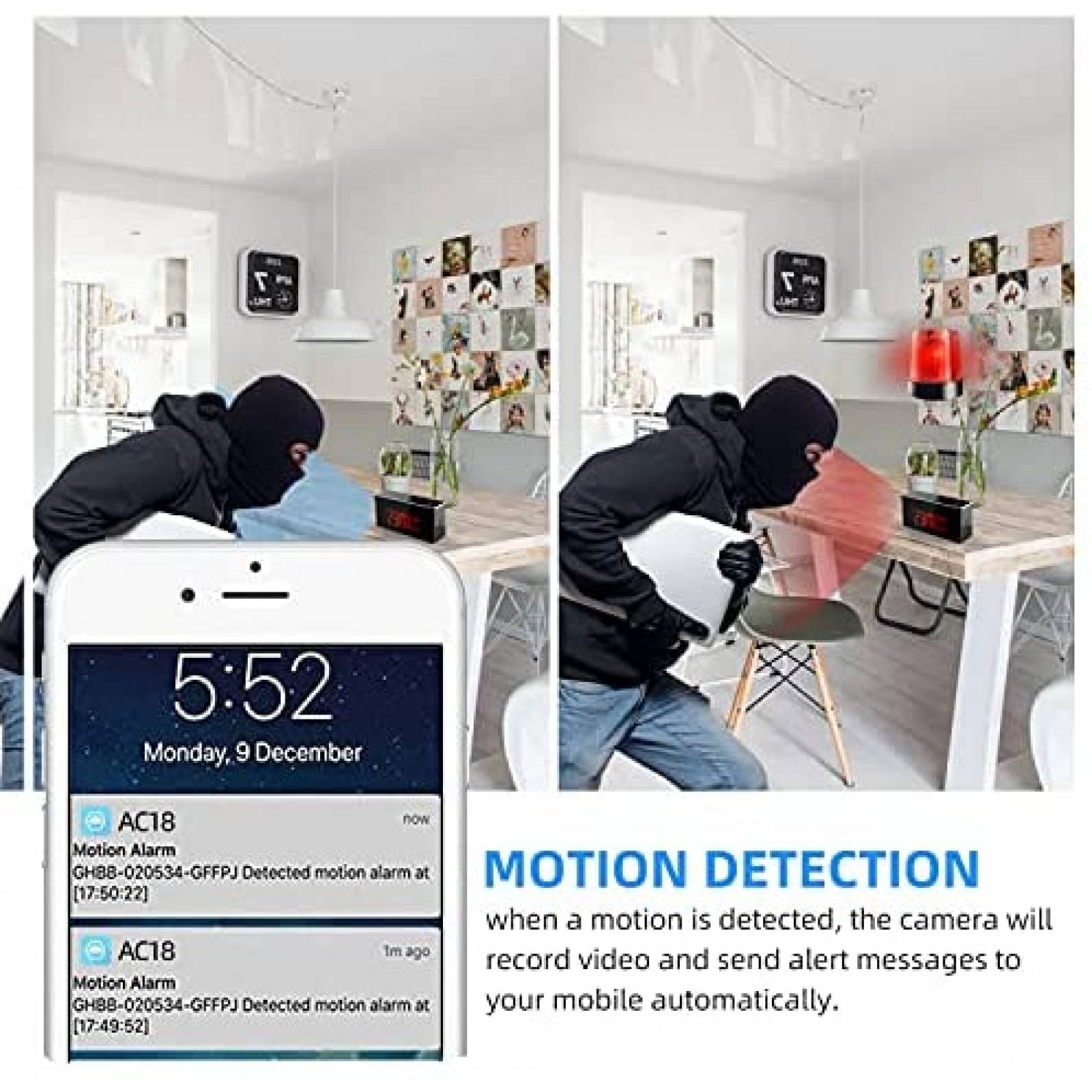 Camara Oculta SANPROV Forma de Reloj de Alarma 1080P -Negro