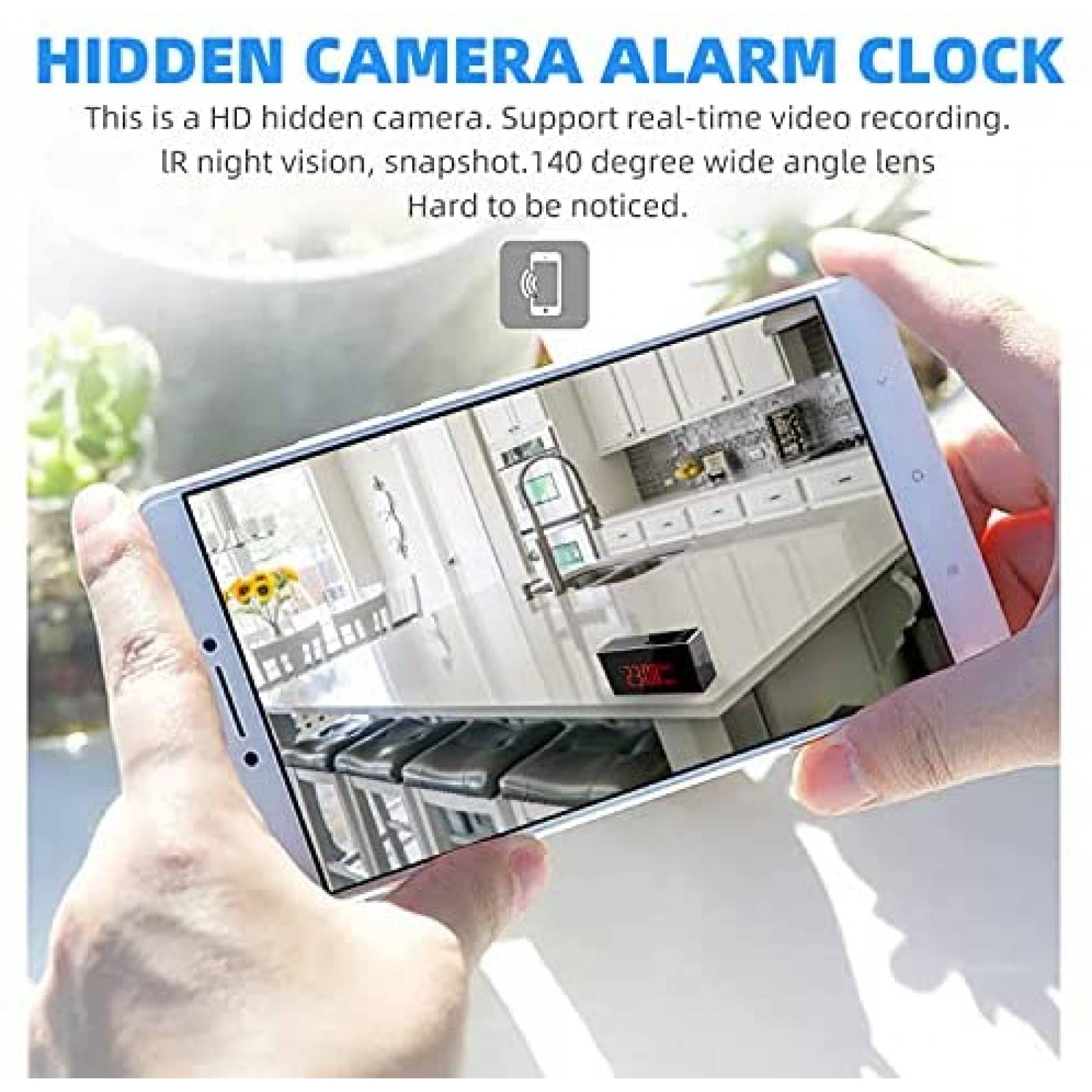 Camara Oculta SANPROV Forma de Reloj de Alarma 1080P -Negro