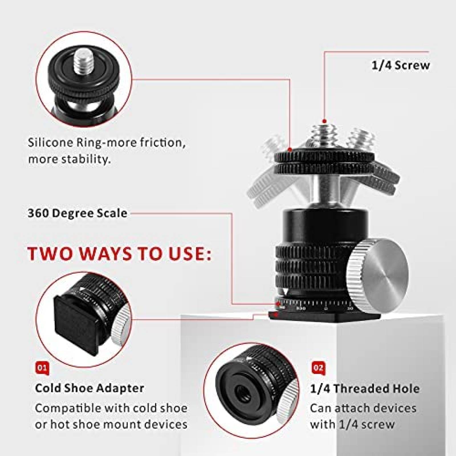 Soporte de Montaje SESENPRO para Accesorios de Camara -Negro