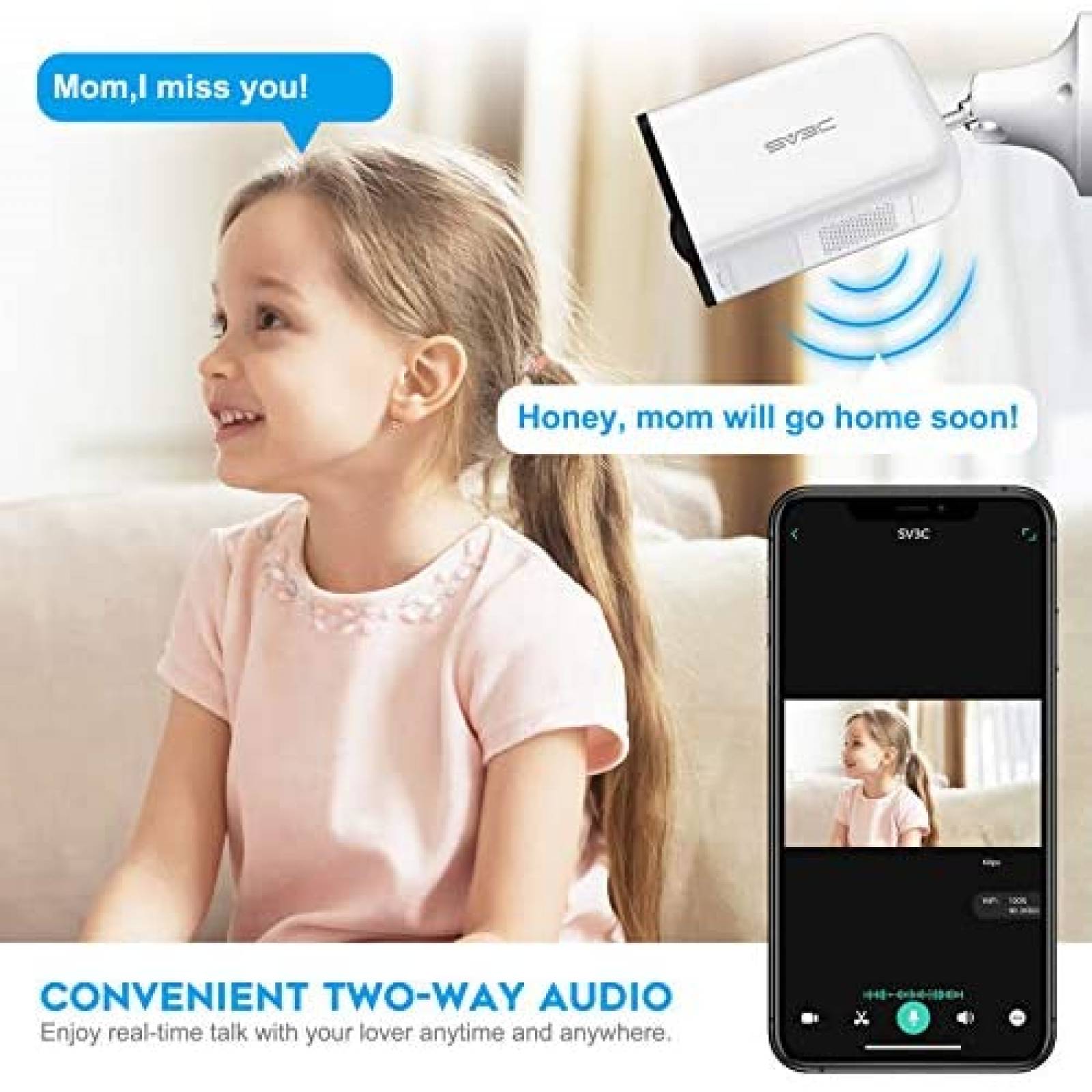 Camara SV3C Inalambrico WiFi 1080P Interiores -Blanco