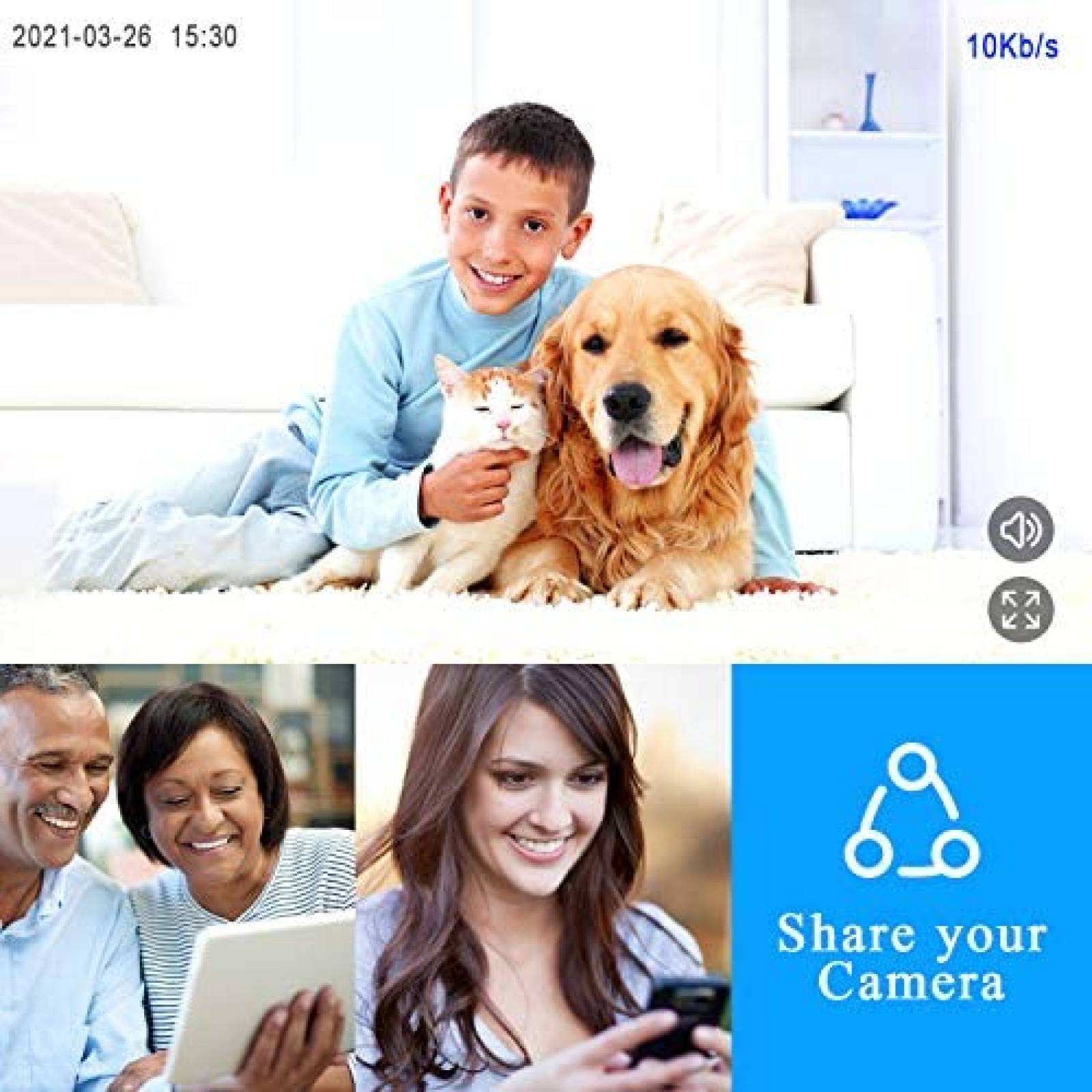 Camara Seguridad Yakry C13 HD WiFi Inalambrica -Blanco