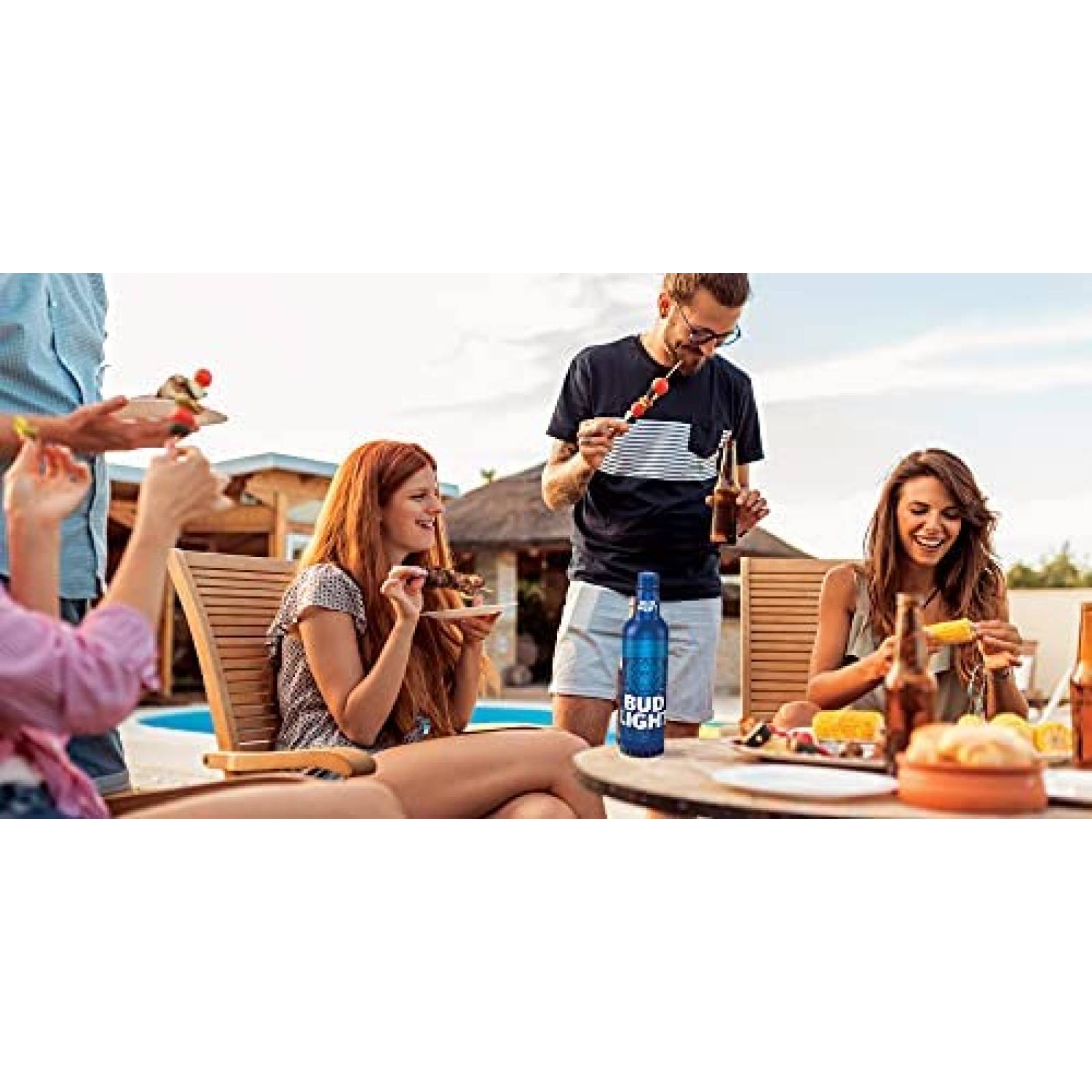 Bocina Budweiser Botella Aluminio Bluetooth 6hrs -Azul