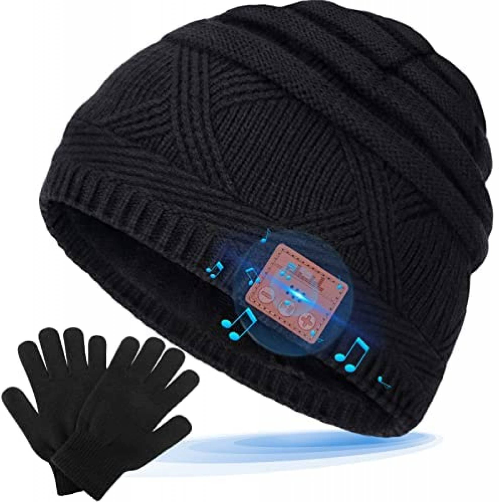 Gorro con audifonos inalambricos EastPin de tela -Negro