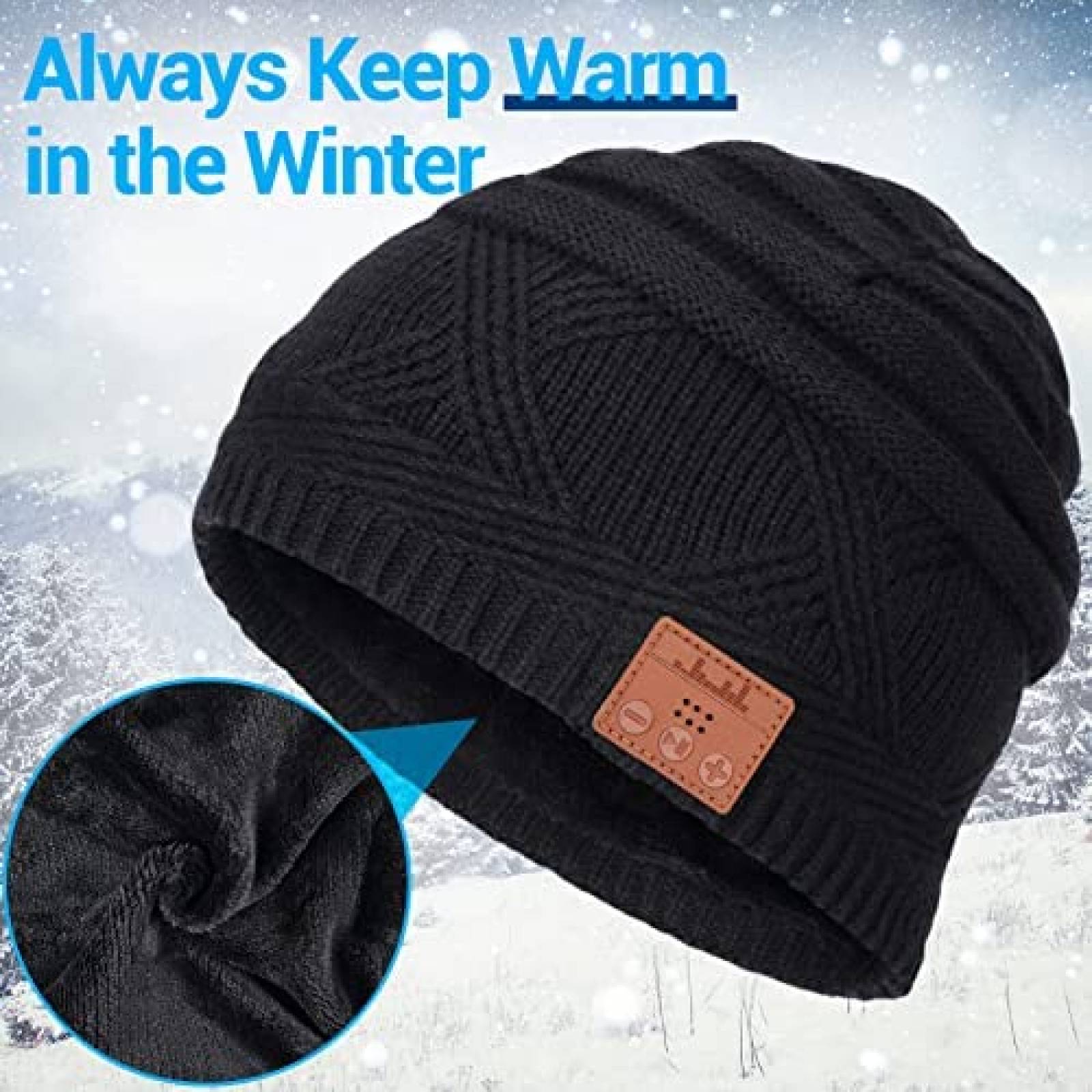 Gorro con audifonos inalambricos EastPin de tela -Negro