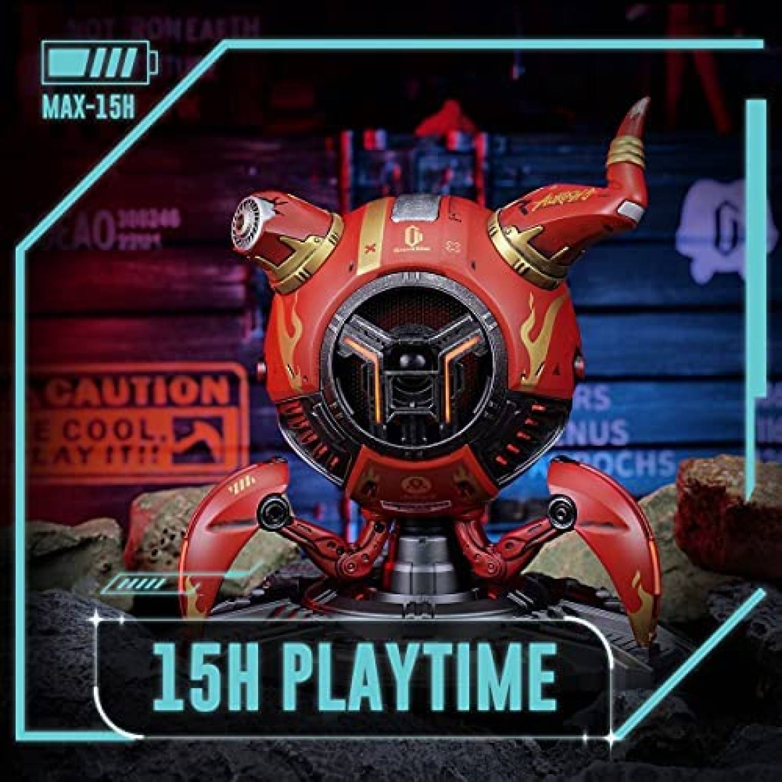 Bocina Bluetooth Gravastar Mars Pro de 15H de Carga -Rojo