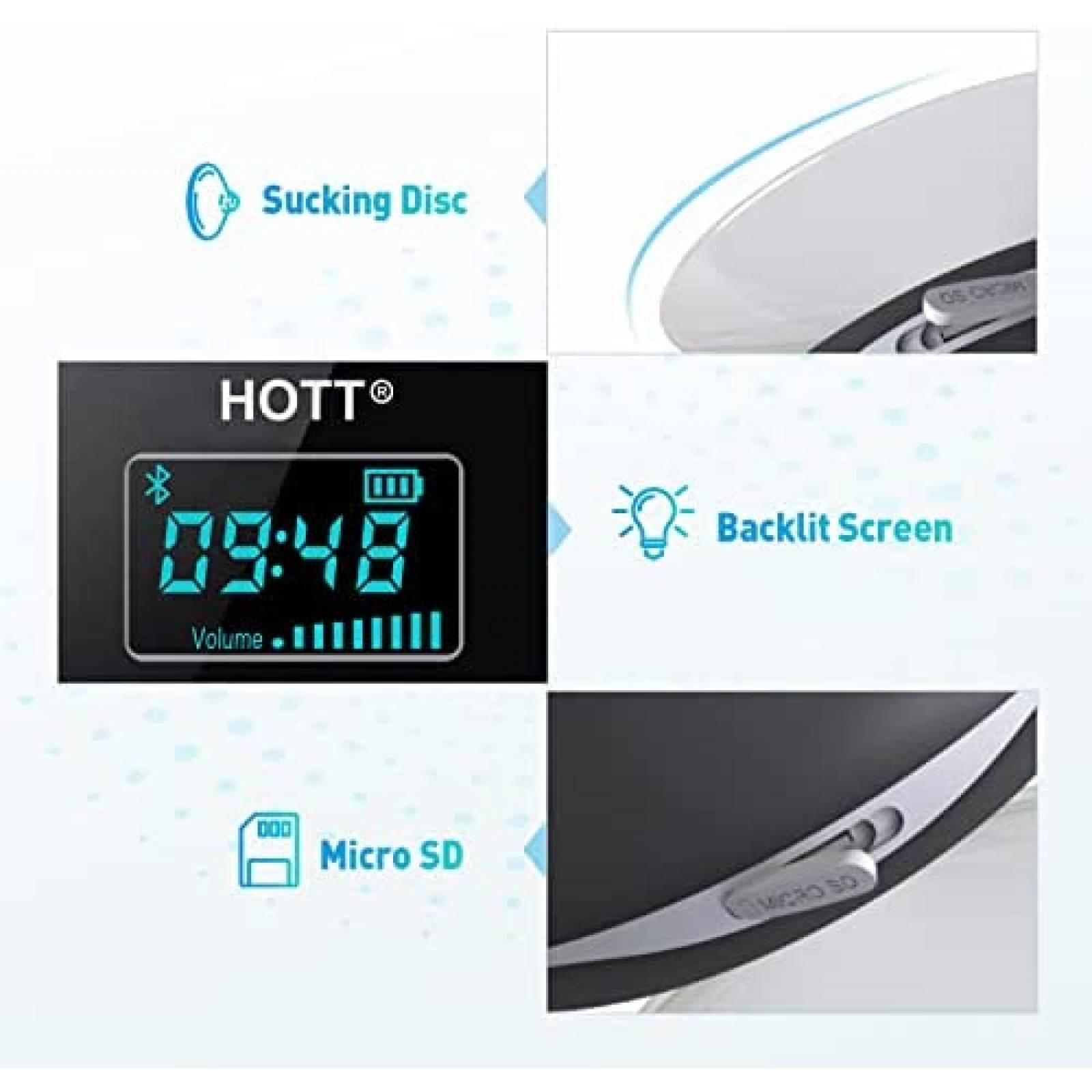 Radio de ducha HOTT S602 portatil Bluetooth 5.0 contra agua