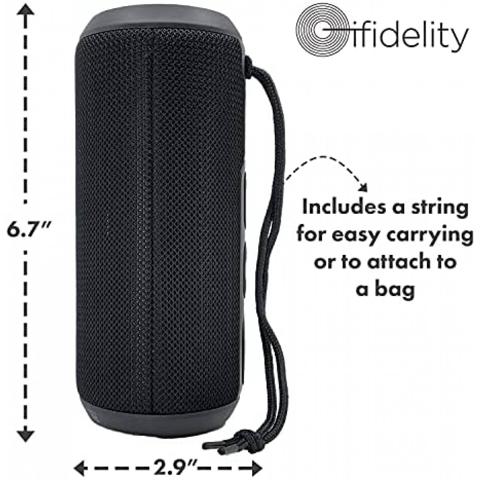 Bocina inalambrica Ifidelity contra agua 10W -Negro