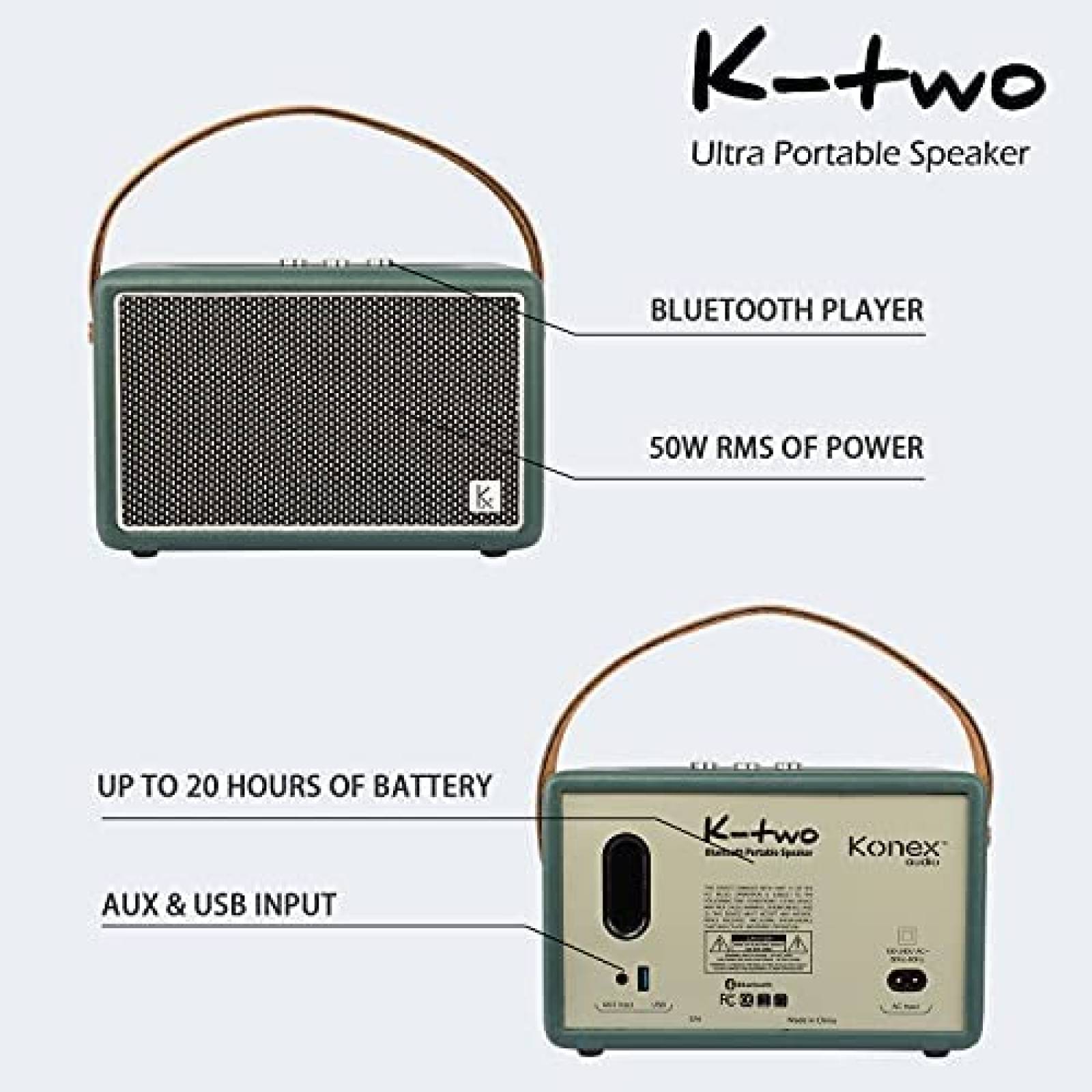 Altavoz KONEX Bluetooth vintage 40 W inalambrico portatil