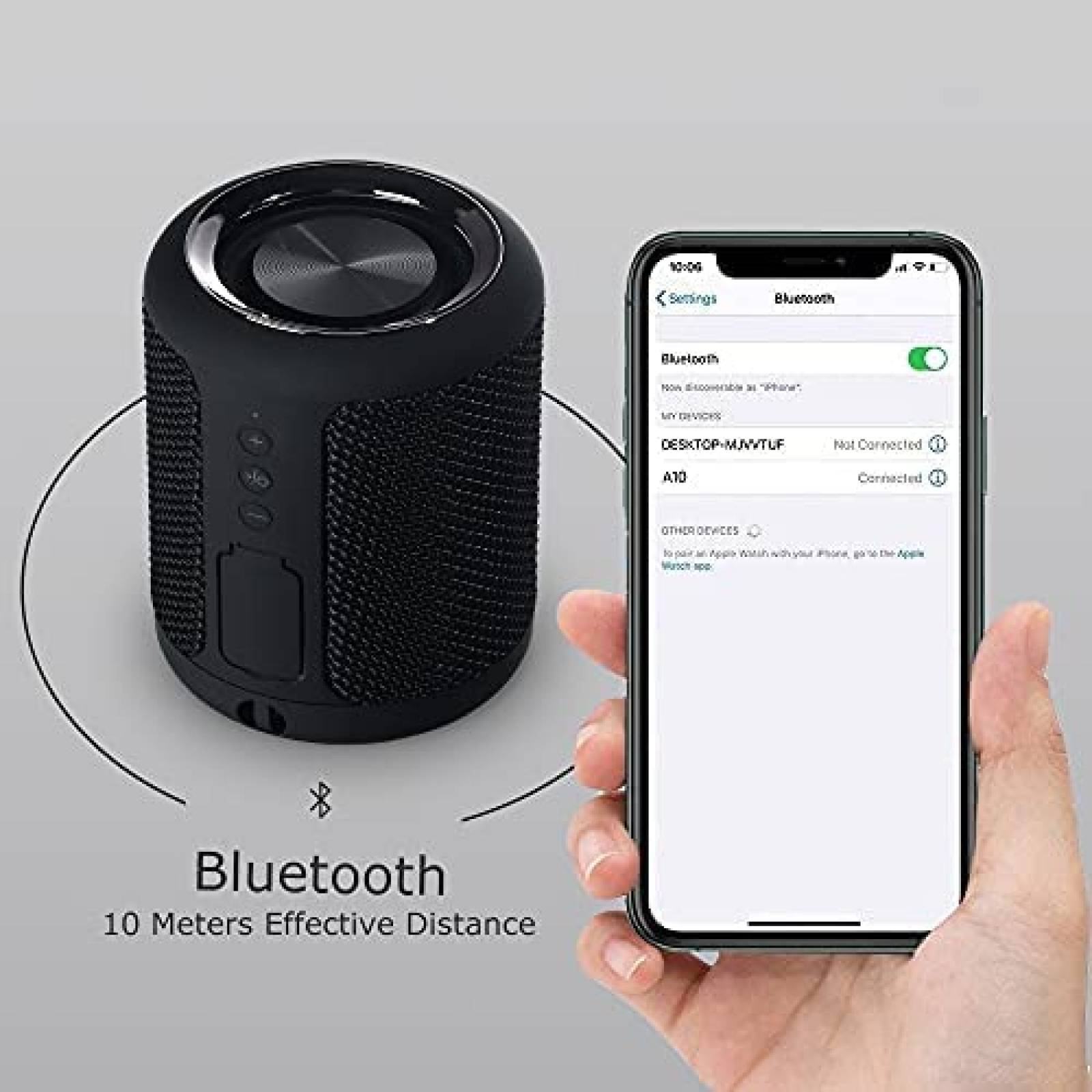 Altavoces MAWODE T10 portatiles con Bluetooth -Negro