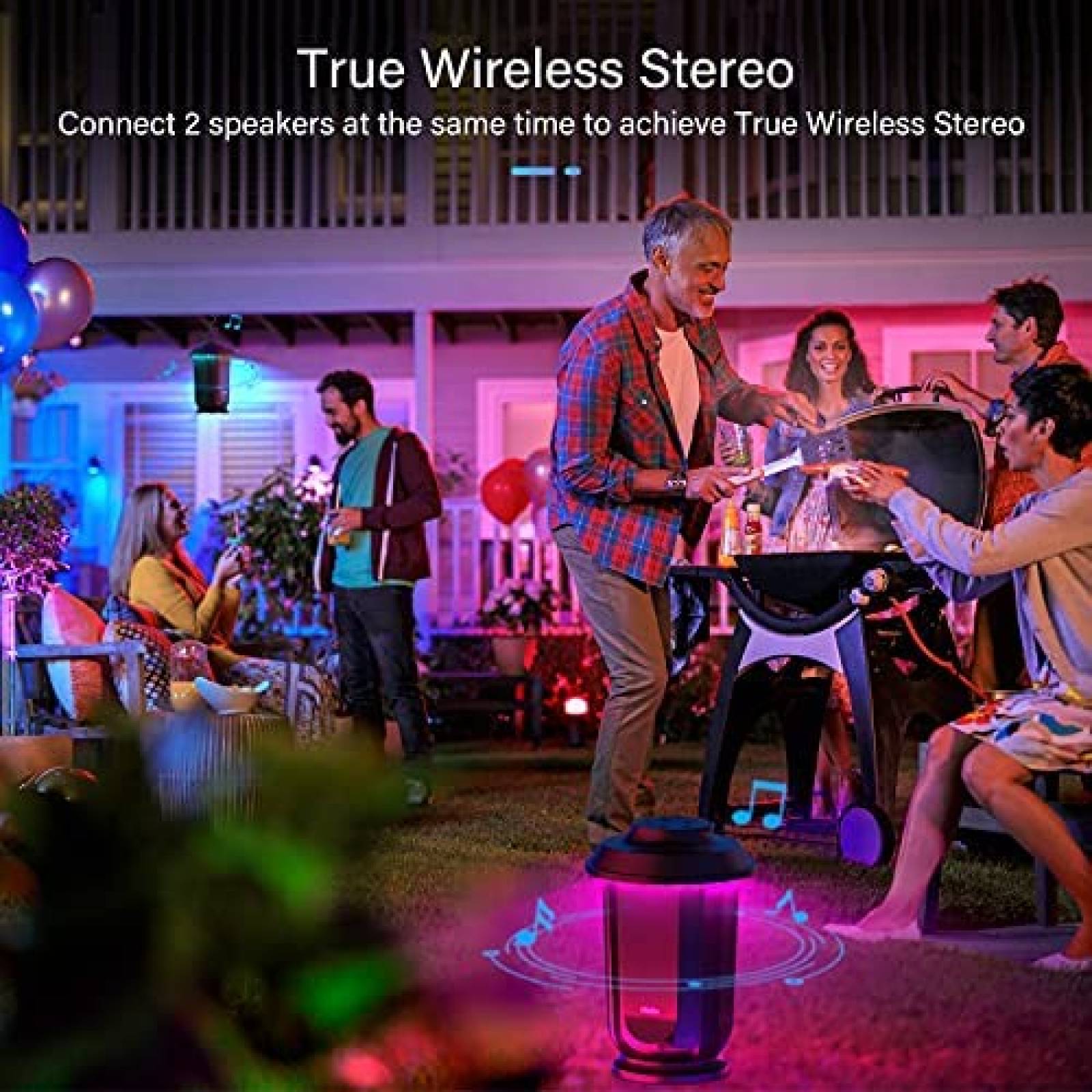 Pack bocinas para exteriores Olafus x2 20 RGB LED -Negro