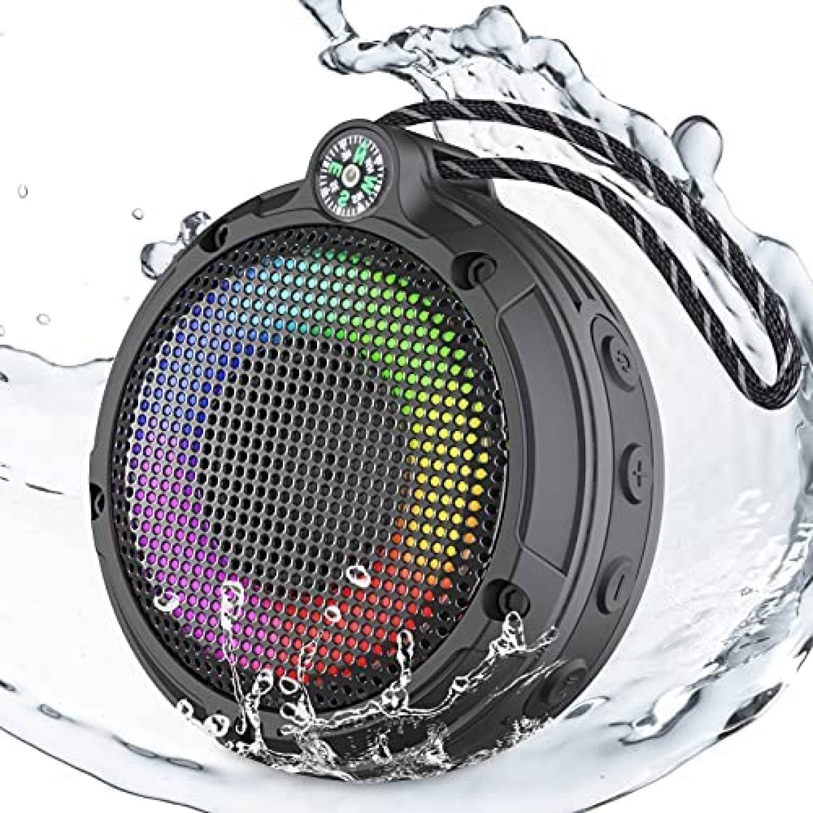 Altavoz Ortizan Bluetooth impermeable luces LED -Negro