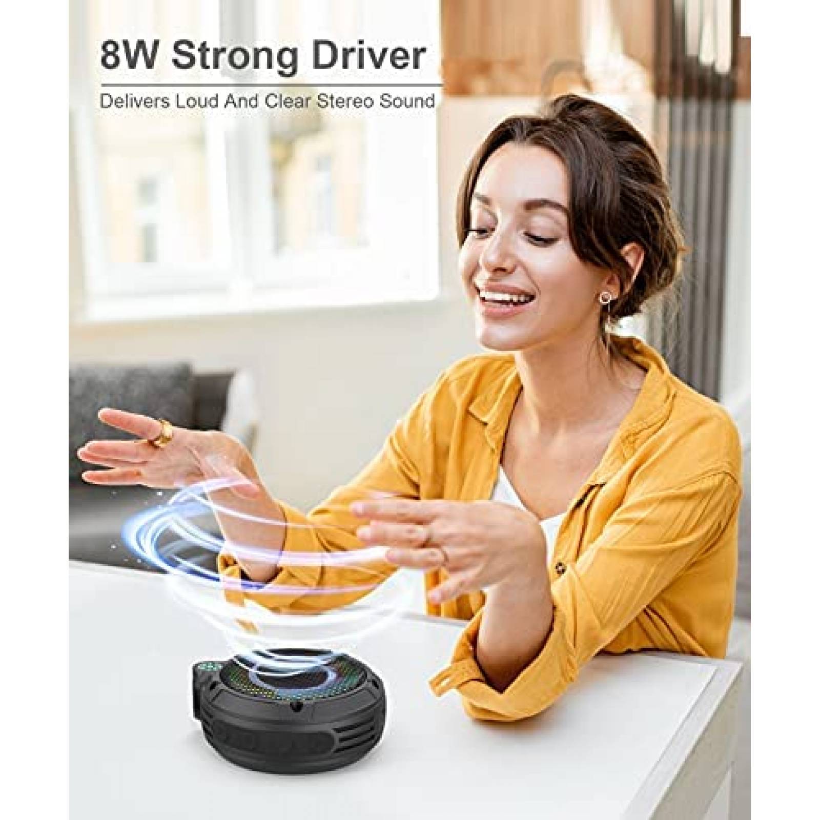 Altavoz Ortizan Bluetooth impermeable luces LED -Negro