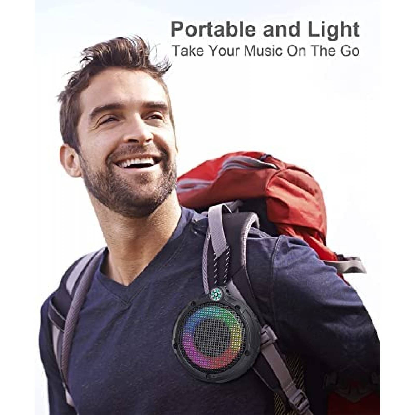 Altavoz Ortizan Bluetooth impermeable luces LED -Negro