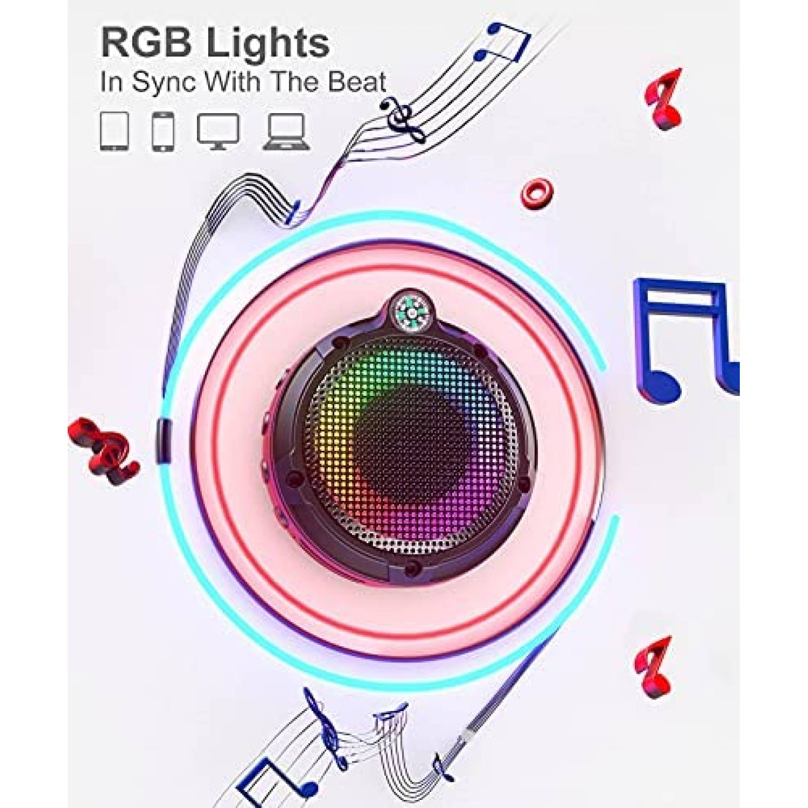 Altavoz Ortizan Bluetooth impermeable luces LED -Negro