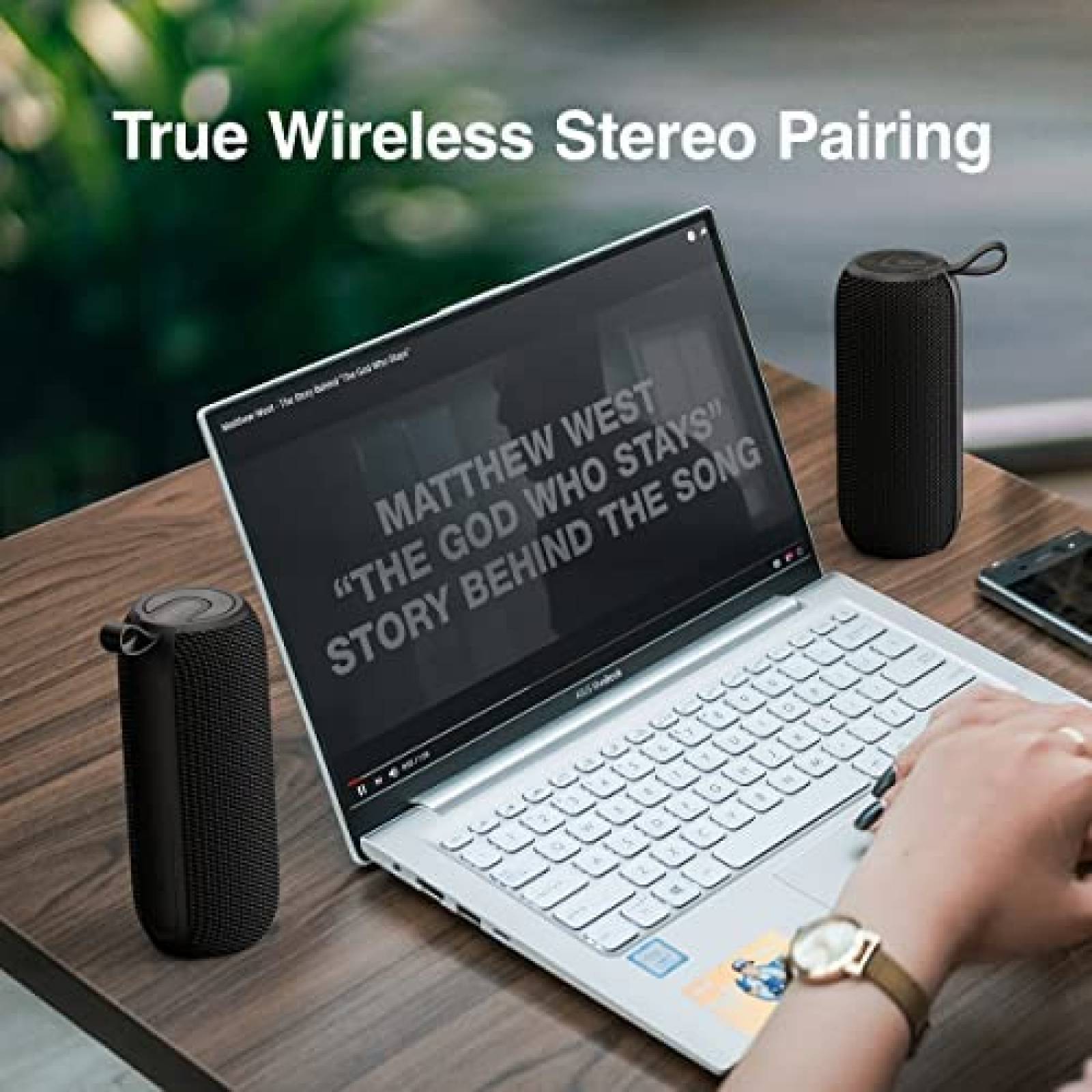 Bocina SANAG Portatil Inalambrica Sonido Envolvente -Negro