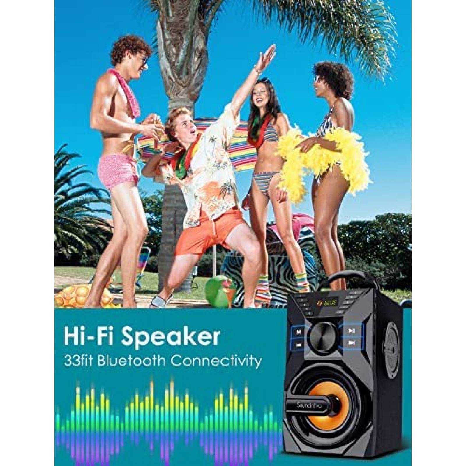 Bocina Soundnova K9G Inalambrico Portatil 6000Mah -Azul