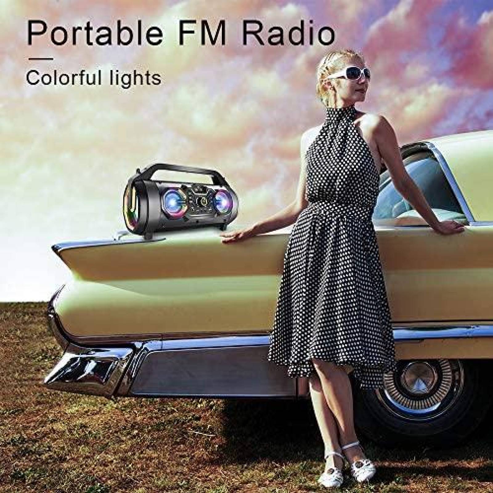 Bocina TENMIYA Boombox 30W Portatil 10hrs Bluetooth -Negro