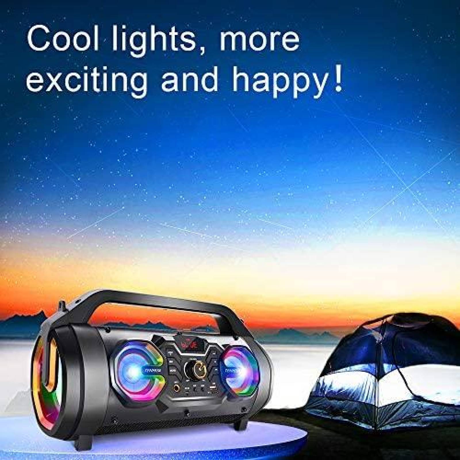 Bocina TENMIYA Boombox 30W Portatil 10hrs Bluetooth -Negro