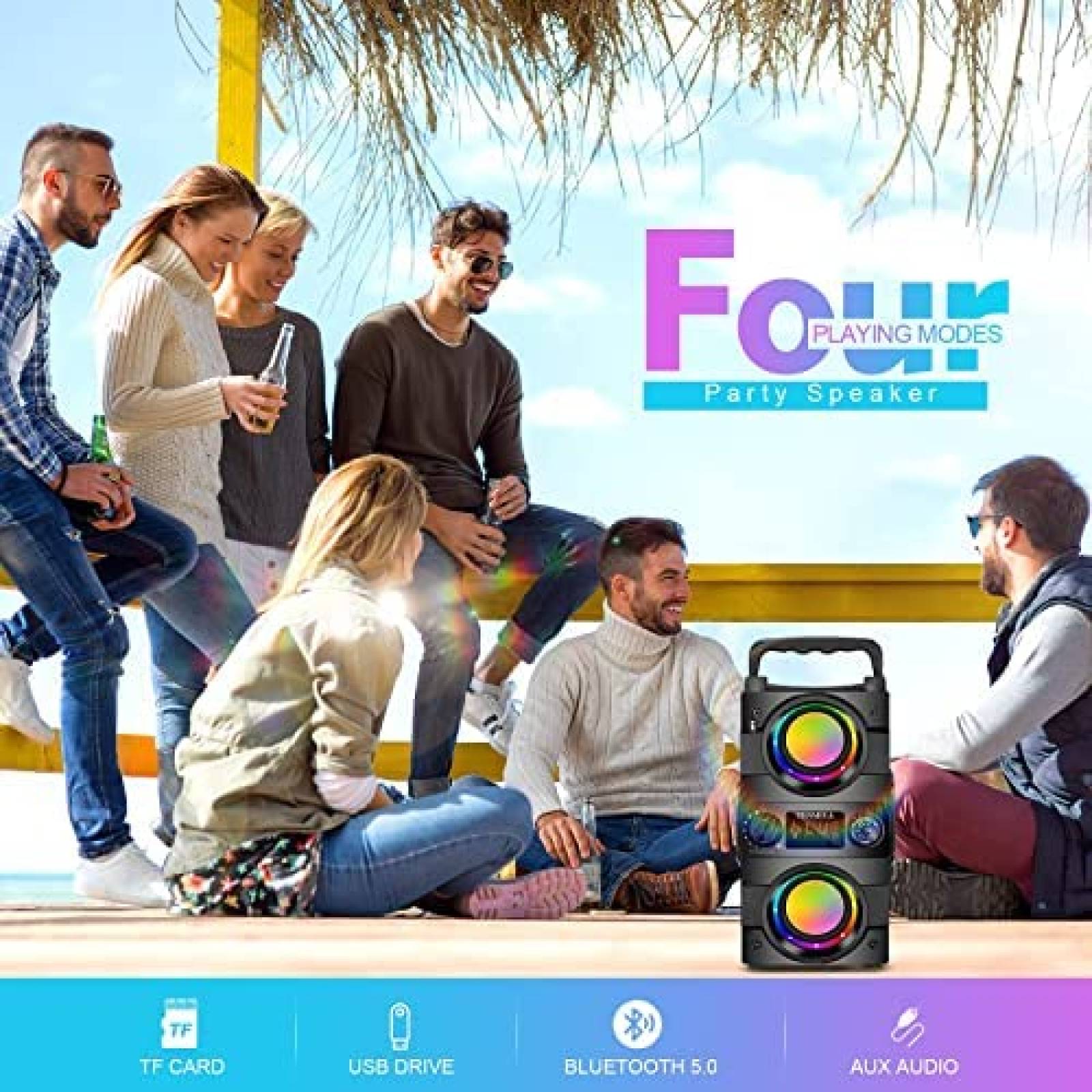Bocina Portatil TENMIYA A23 Pro con Bluetooth 5.0 -Negro