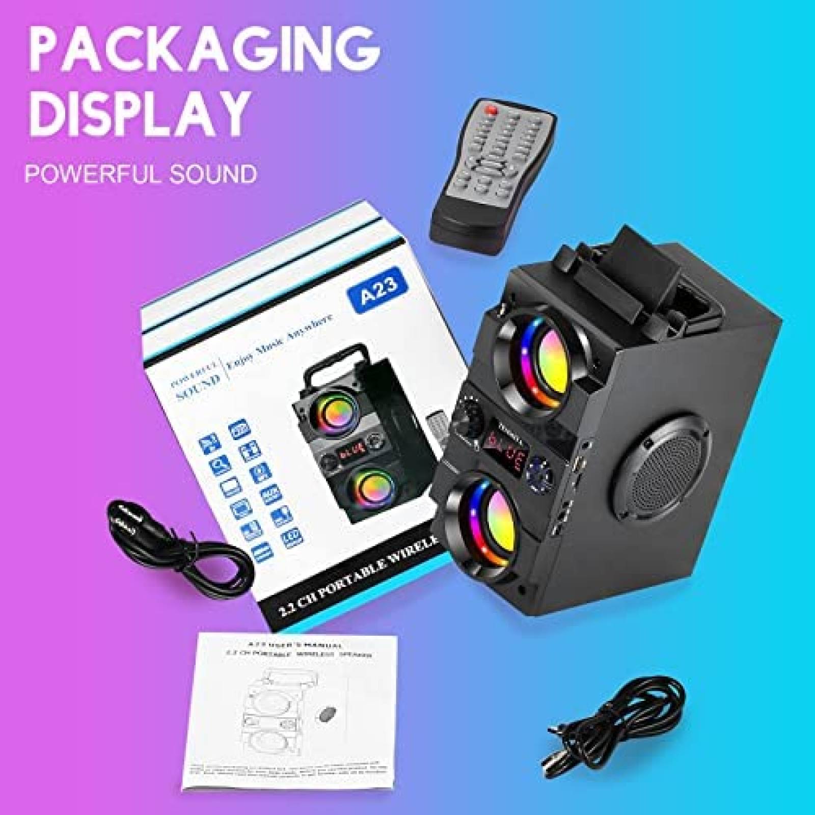 Bocina Portatil TENMIYA A23 Pro con Bluetooth 5.0 -Negro