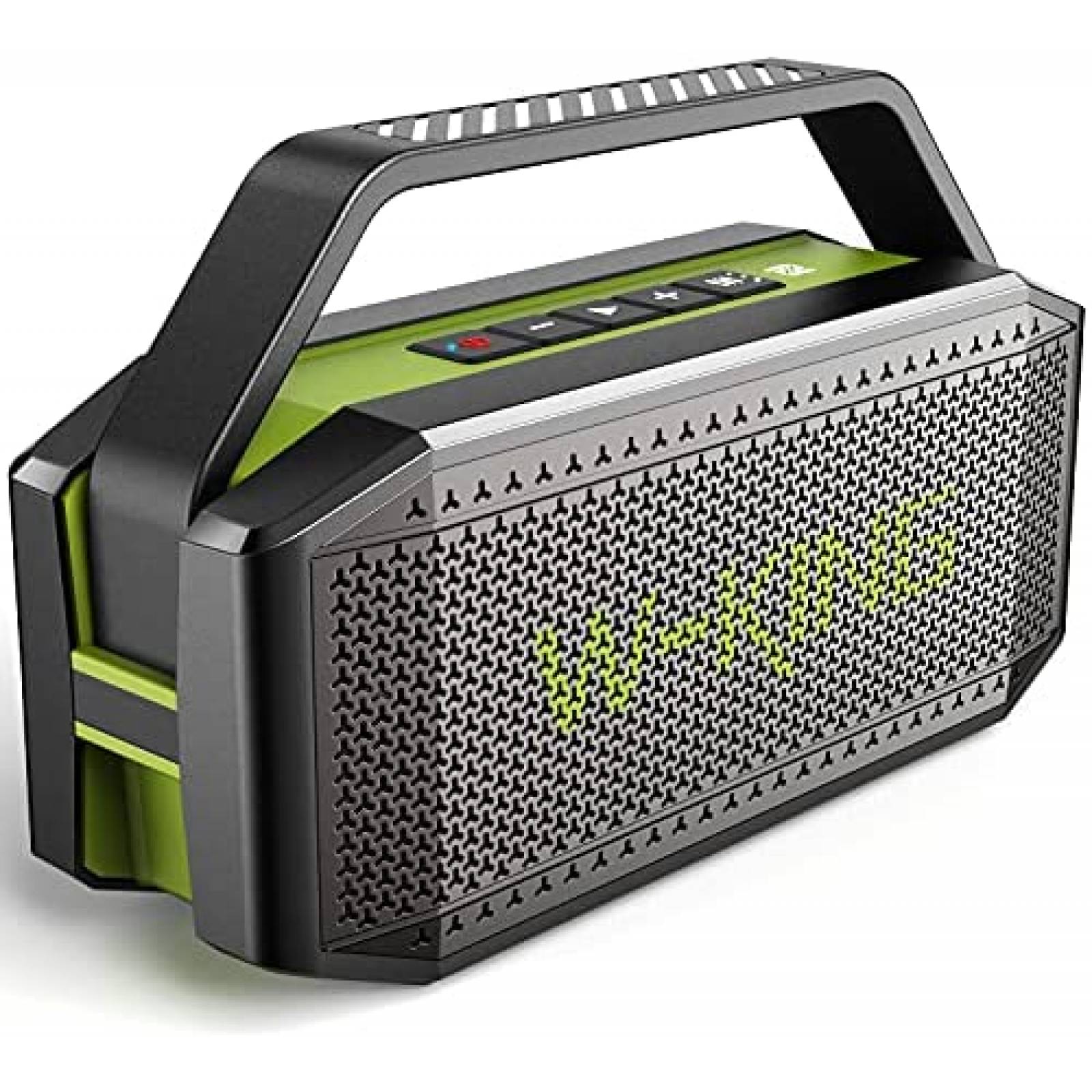 Bocina Portatil W-KING Bluetooth de 60W 40H -Verde/Gris