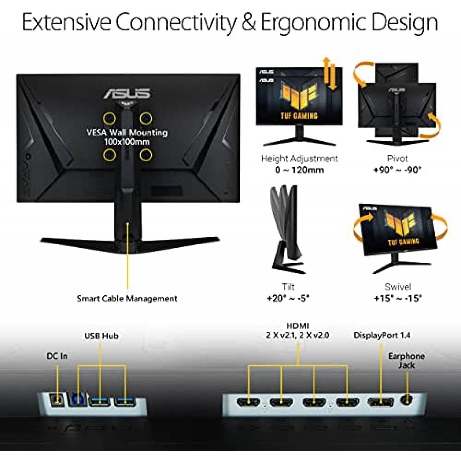 Monitor ASUS TUF Gaming 28'' 4K 144HZ 3840 x 2160 HDMI 2.1
