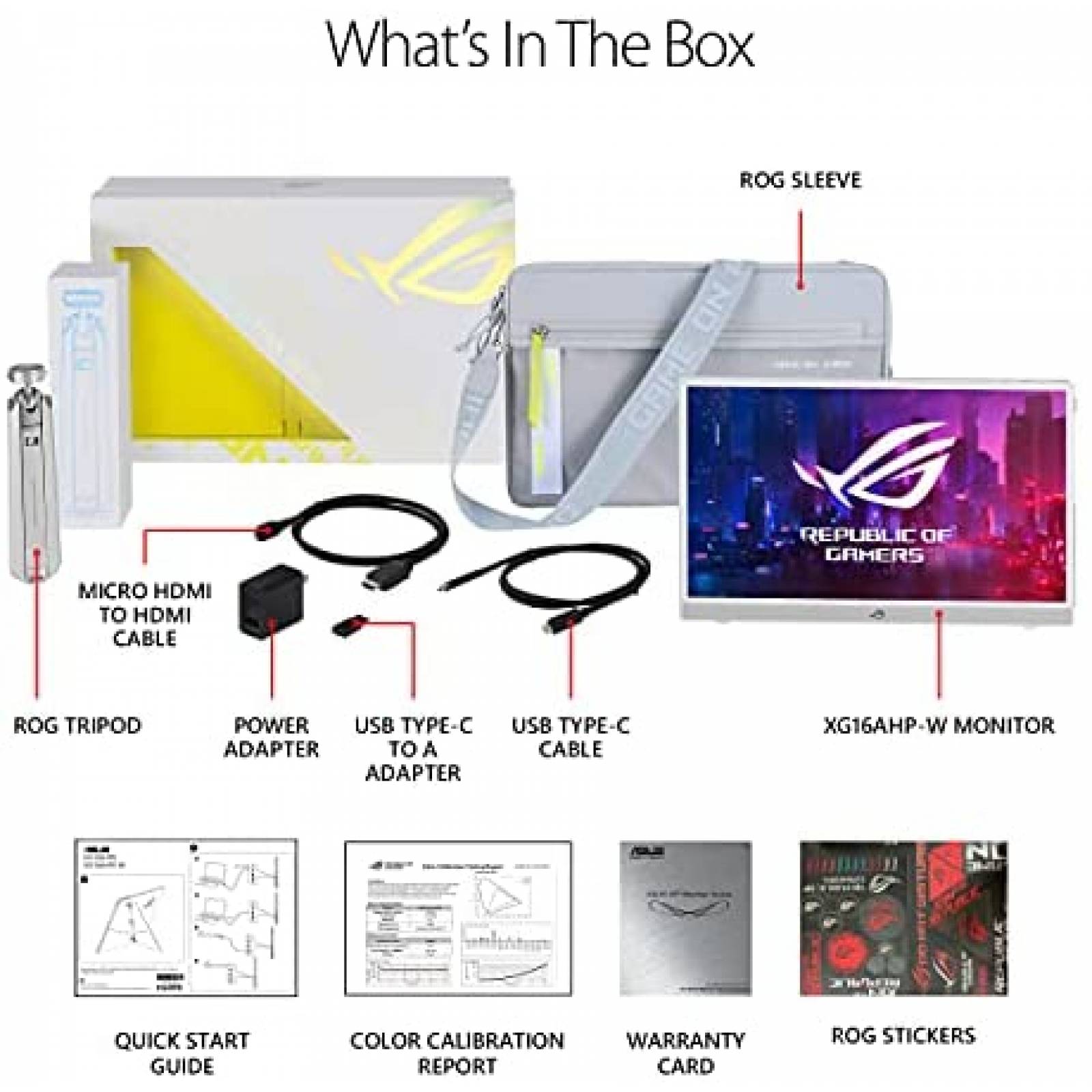 Monitor Gamer Asus ROG Strix XG16AHP-W 15.6 FHD 144Hz Blanco