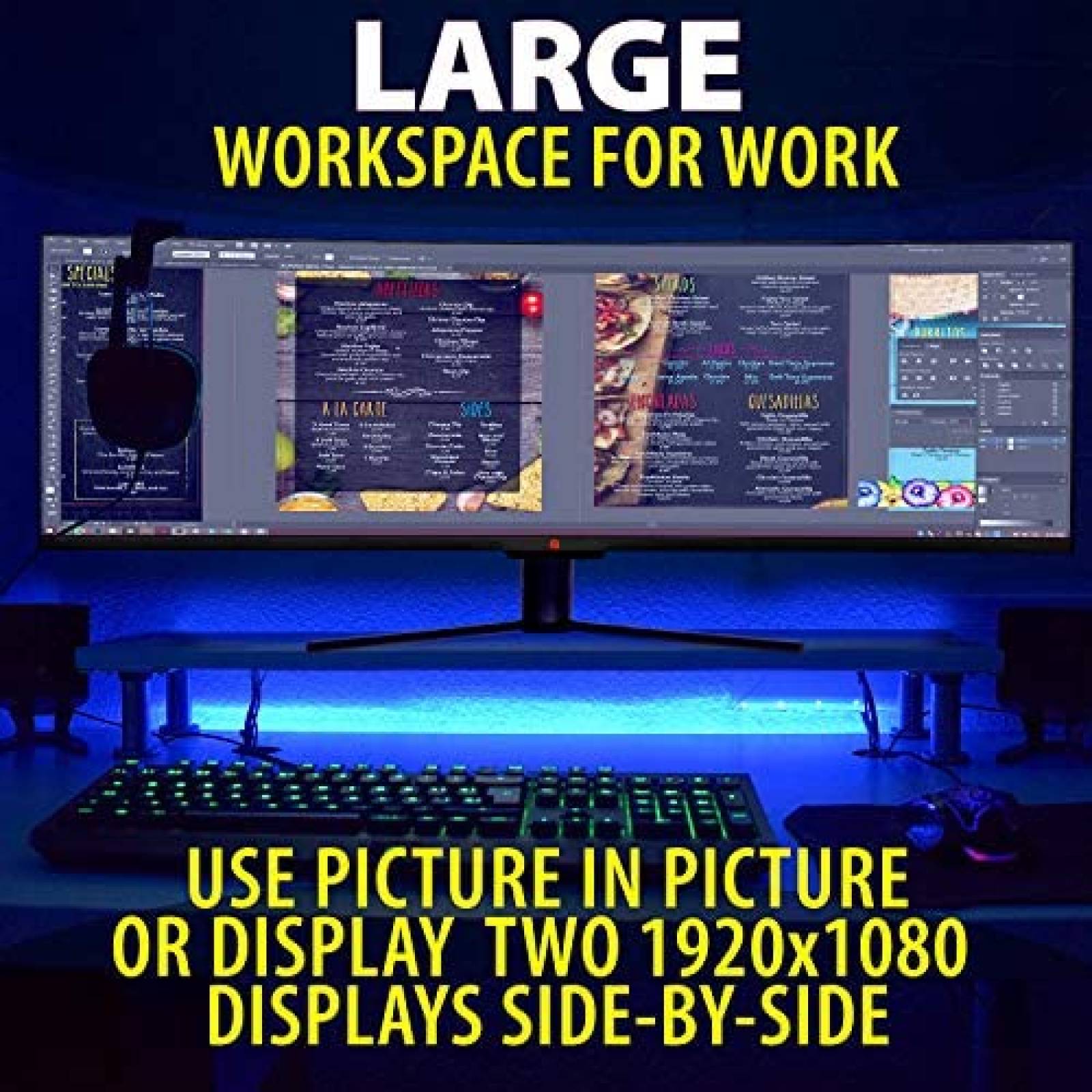 Monitor Deco Gear VIEW490 49" Curvo 32:9 3 HDMI -Grande