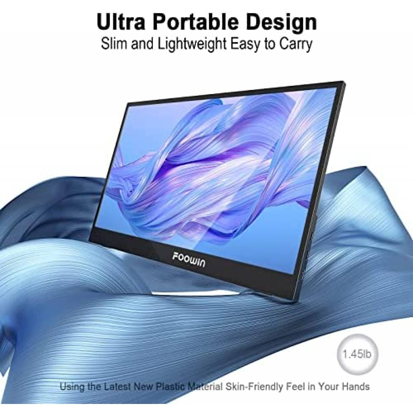 Monitor FOOWIN Portatil 15.6 '' 60 Hz 1080P 178 IPS