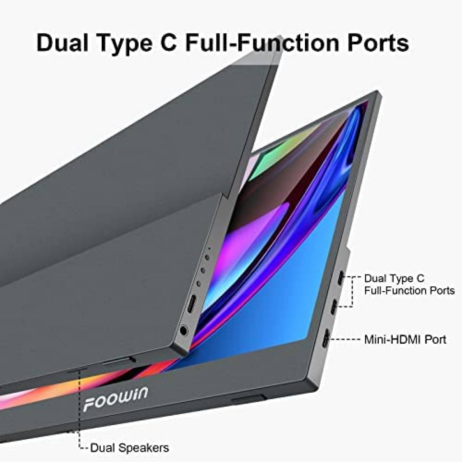 Monitor FOOWIN Portatil 15.6 '' 60 Hz 1080P 178 IPS