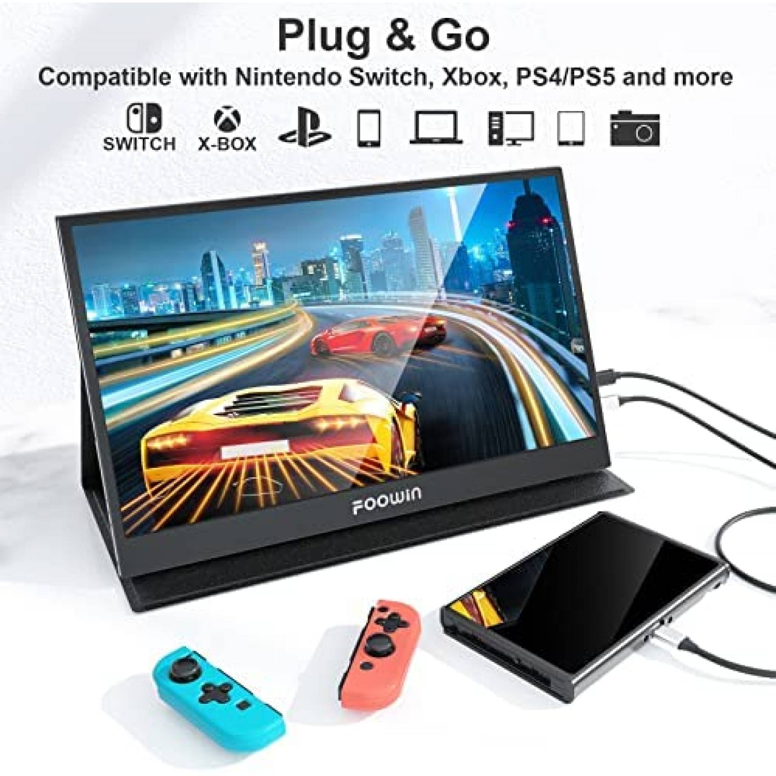 Monitor FOOWIN Portatil 15.6 '' 60 Hz 1080P 178 IPS