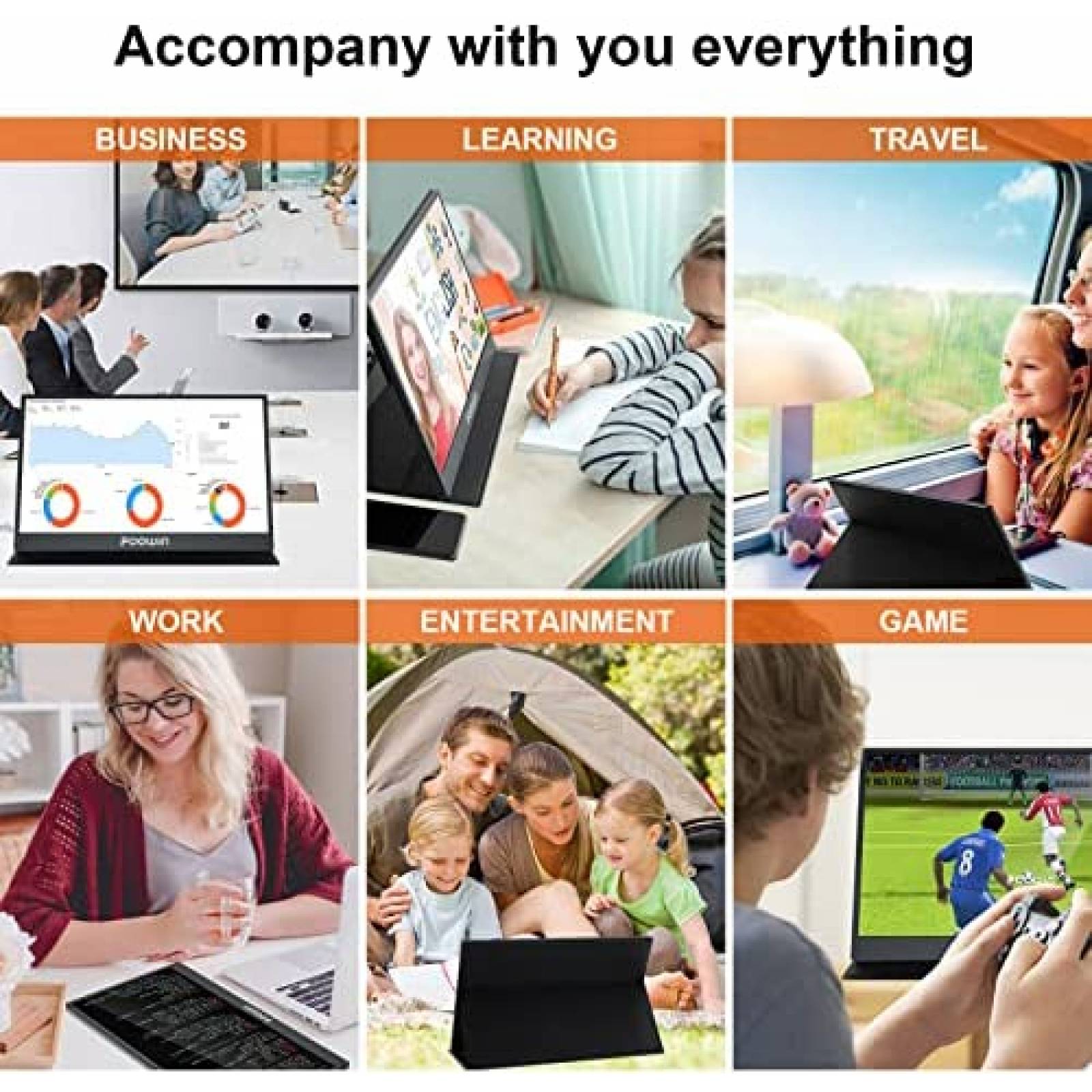 Monitor FOOWIN Portatil 15.6 '' 60 Hz 1080P 178 IPS