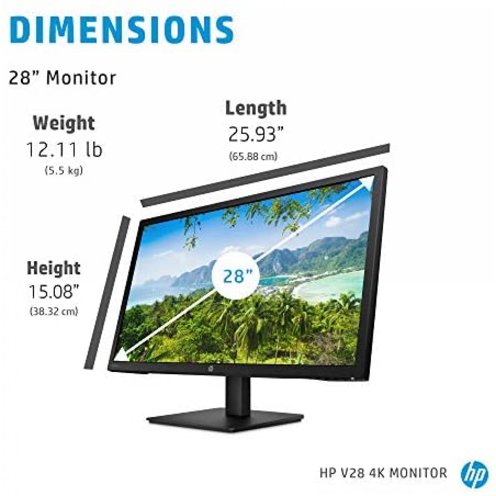 Monitor HP V28 Ultra HD 4K 28 '' 3840 x 2160 60 Hz