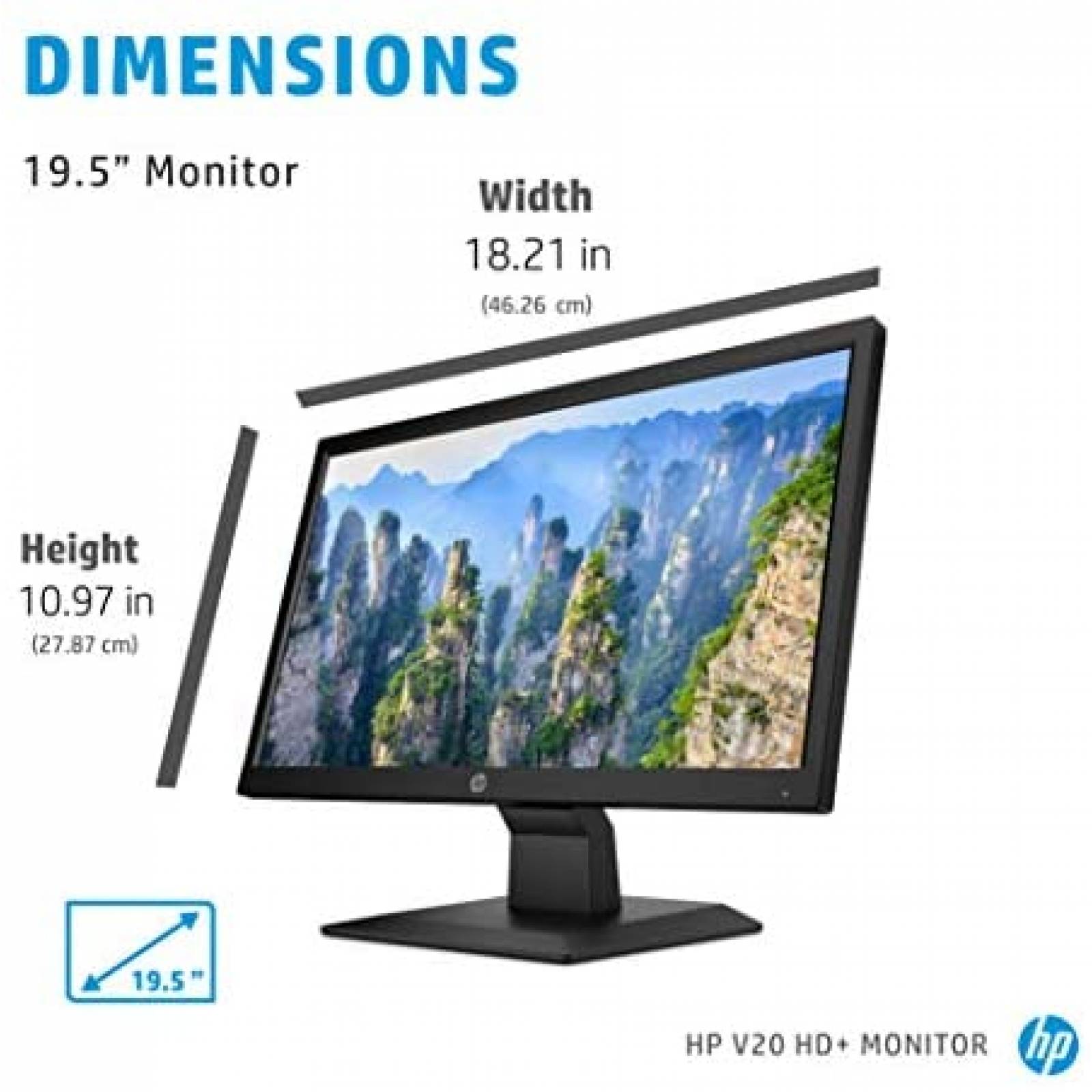 Monitor HP V20 HD+ 19.5'' 1600 x 900 60Hz Puertos HDMI Y VGA