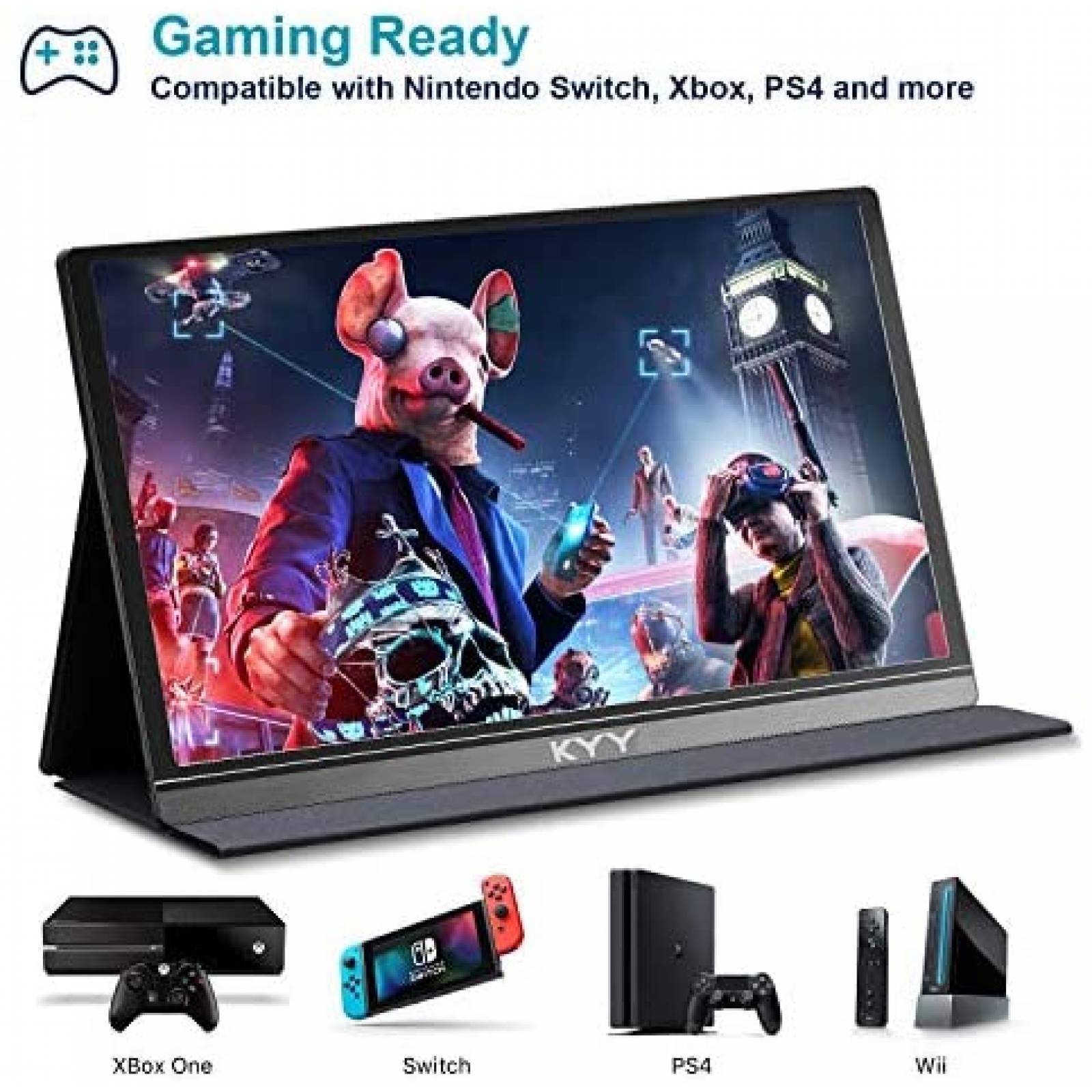 Monitor KYY K3 15.6'' 1080P FHD HDMI USB-C 60Hz -Gris