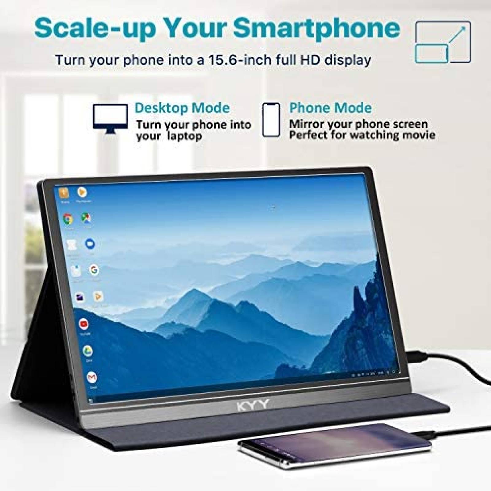 Monitor KYY K3 15.6'' 1080P FHD HDMI USB-C 60Hz -Gris