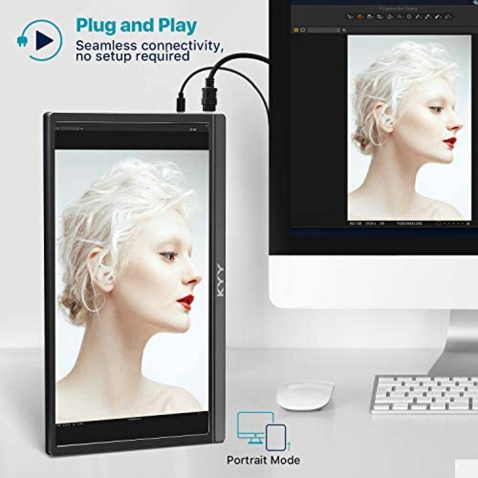 Monitor KYY K3 15.6'' 1080P FHD HDMI USB-C 60Hz -Gris