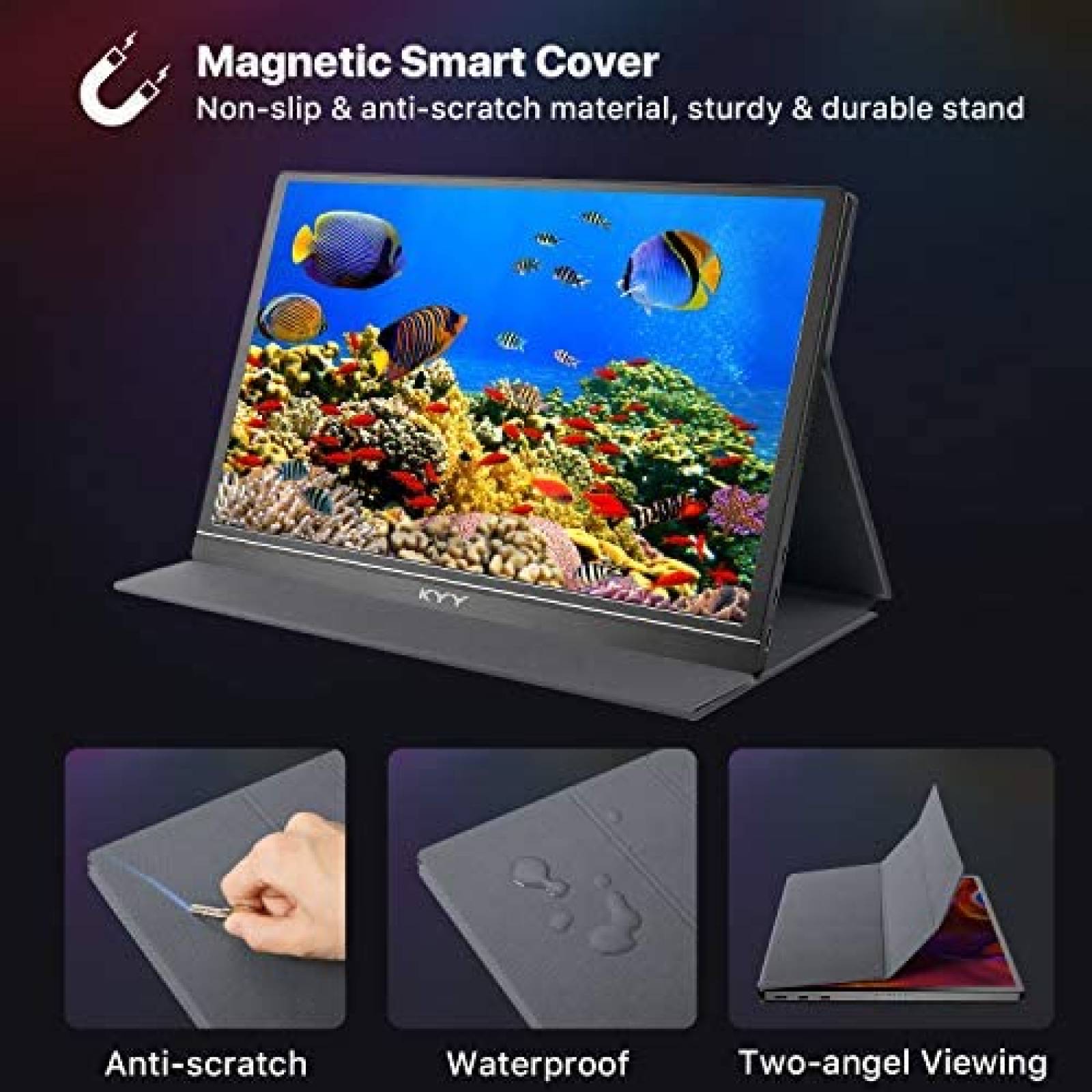 Monitor KYY Portatil 15.6'' 1080P USB C HDMI Ultra-Slim IPS