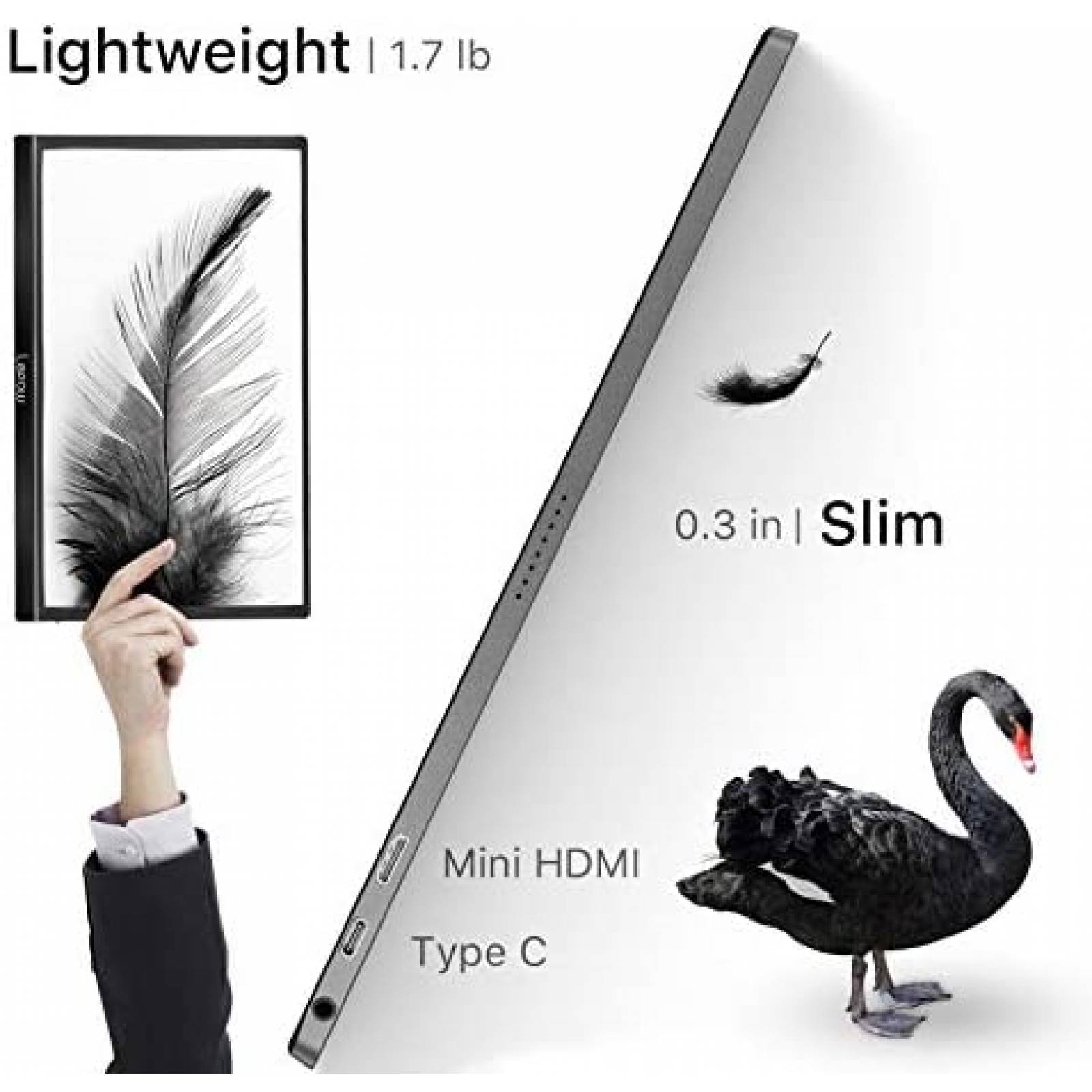 Monitor Lepow Z1-Gamut Portatil 15.6 '' IPS 1080P HDMI