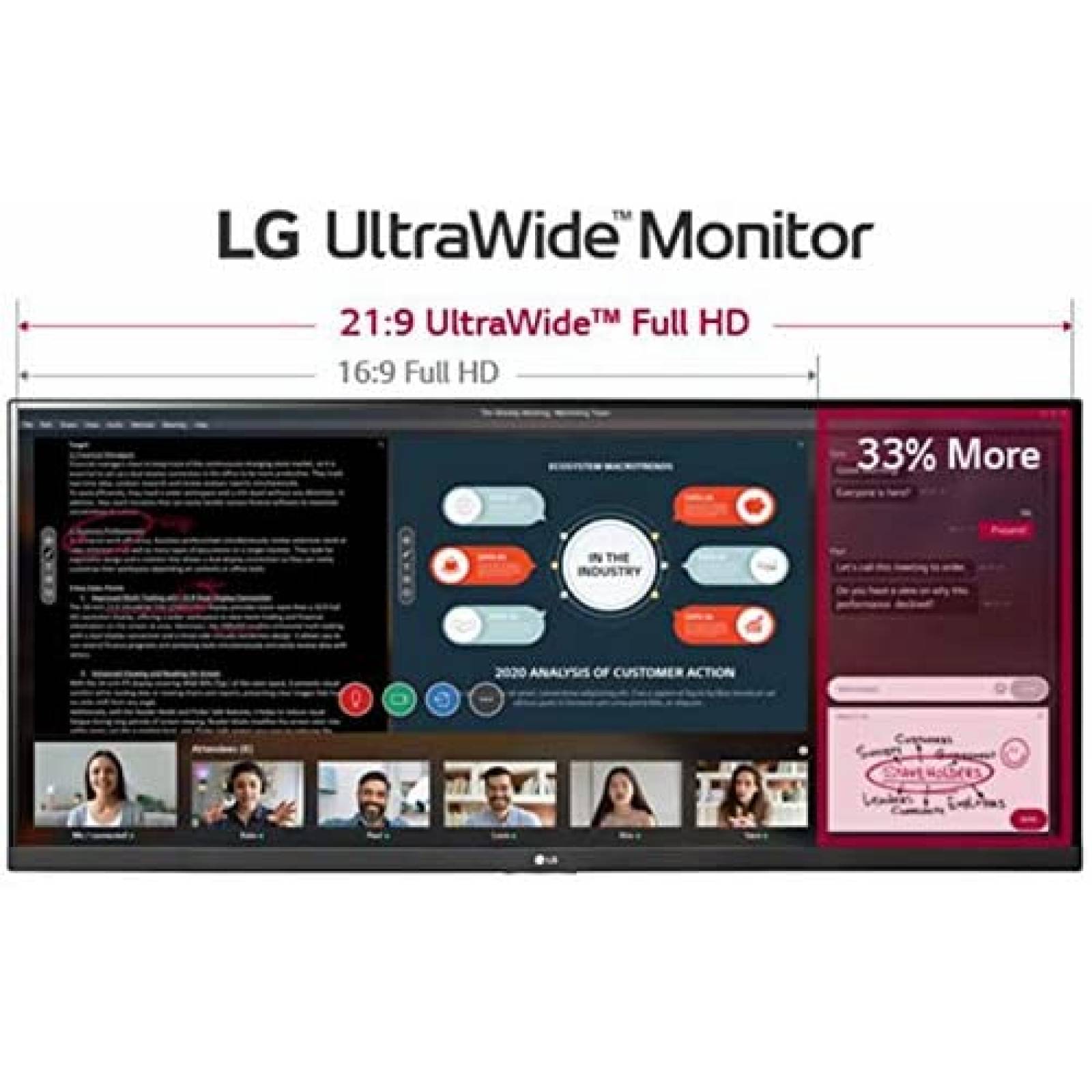 Monitor LG 38WN75C-B 38" 21:9 Curvo 3840 x1600 Pantalla IPS