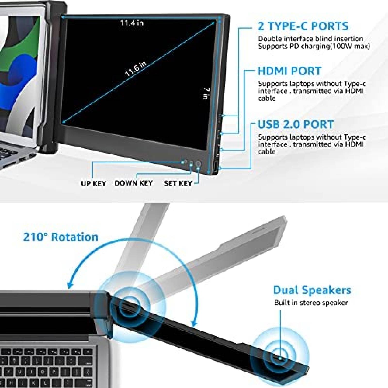 Monitor OFIYAA P1 12'' FHD 1080P IPS 60 Hz Puerto HDMI