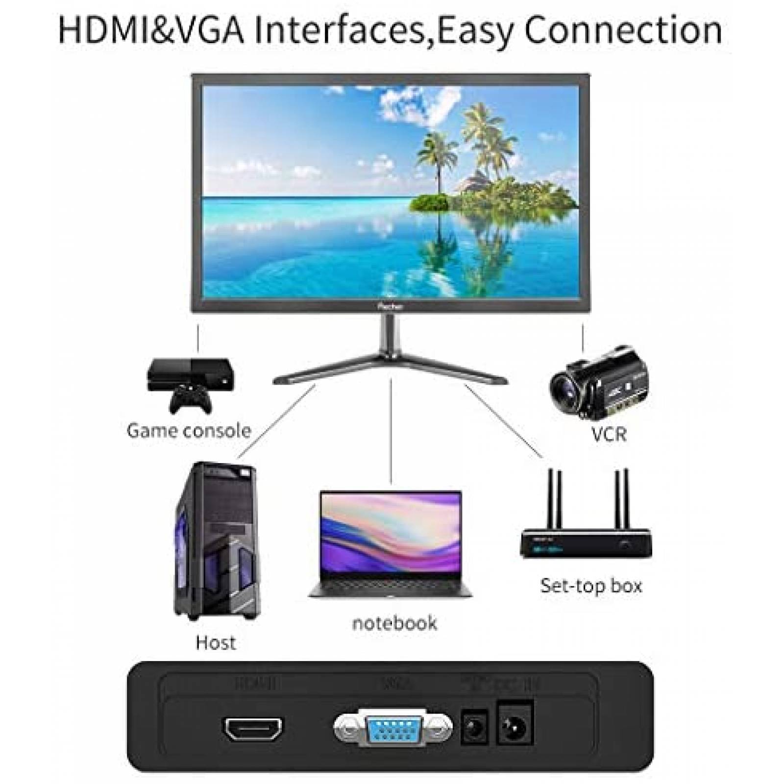 Monitor Prechen de PC 19" 60 Hz 5 ms con altavoz -Negro