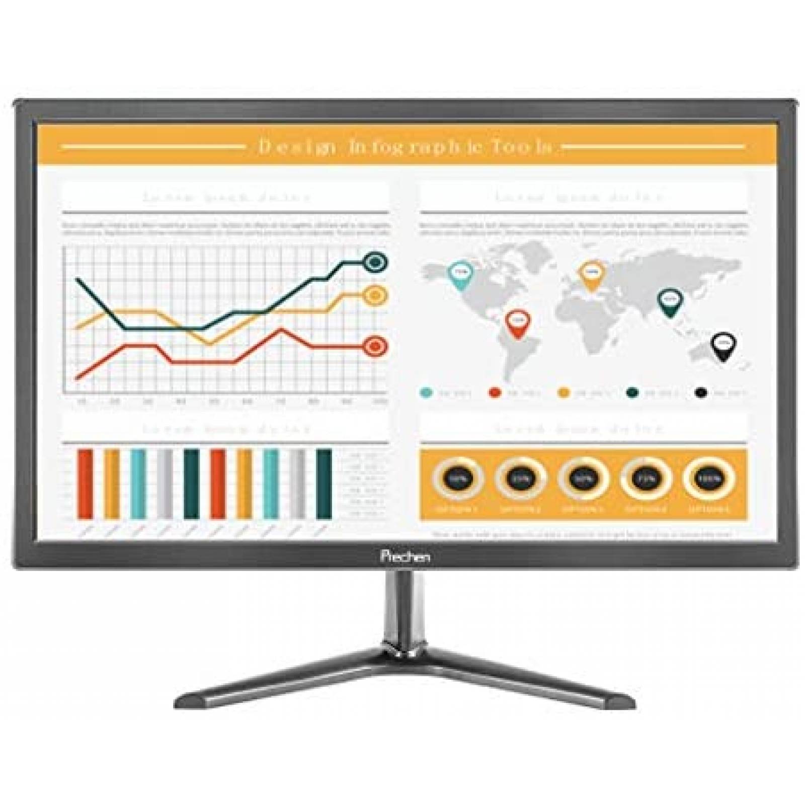 Monitor Prechen de PC 19" 60 Hz 5 ms con altavoz -Negro