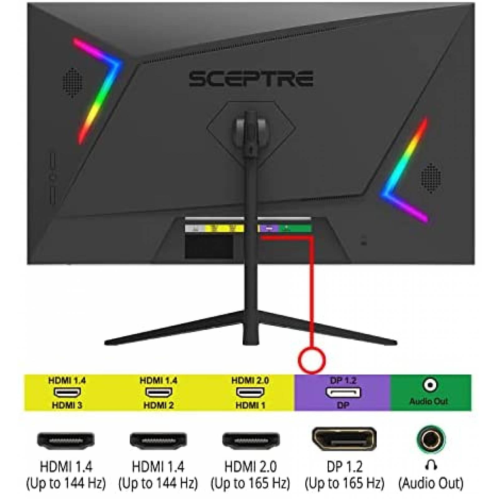 Monitor SCEPTRE E255B-FWD168 De Juego 25" 1920 x 1080p 165Hz